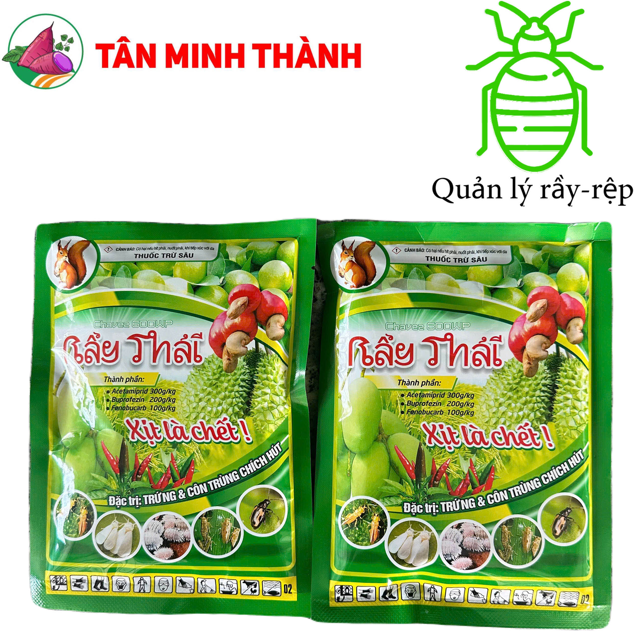 Chavez 600WP Rầy Thái - Thuốc trừ rầy cánh trắng, bọ trĩ, muỗi hành, bọ phấn trắng, rầy bông, rệp vẩy