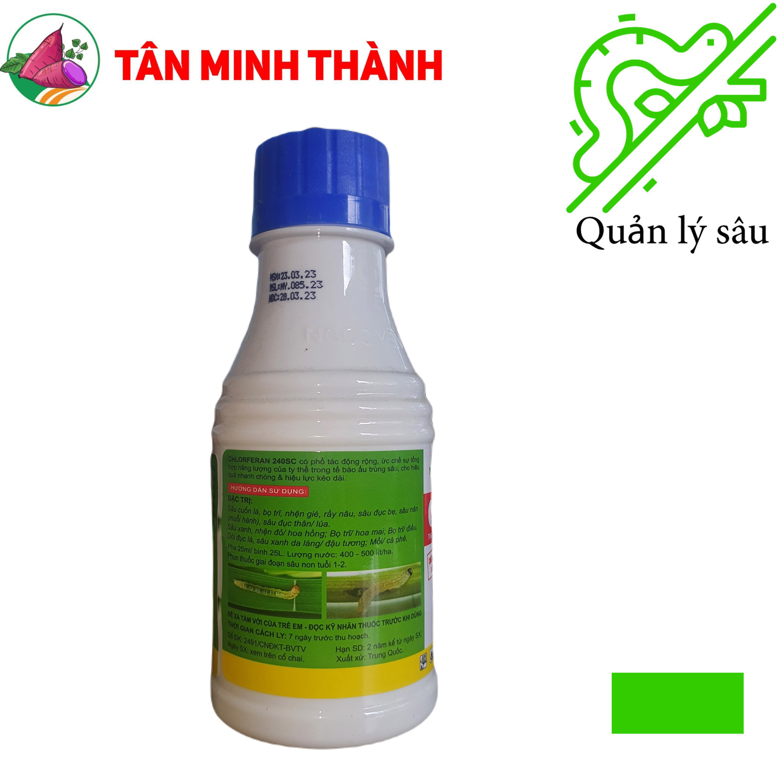 Chlorferan 240SC - Thuốc đặc trị sâu cuốn lá, bọ trĩ, nhện gié, rầy nâu, sâu đục bẹ, sâu năn, muỗi hành, sâu đục thân, nhện đỏ, dòi đục lá, sâu vẽ bùa