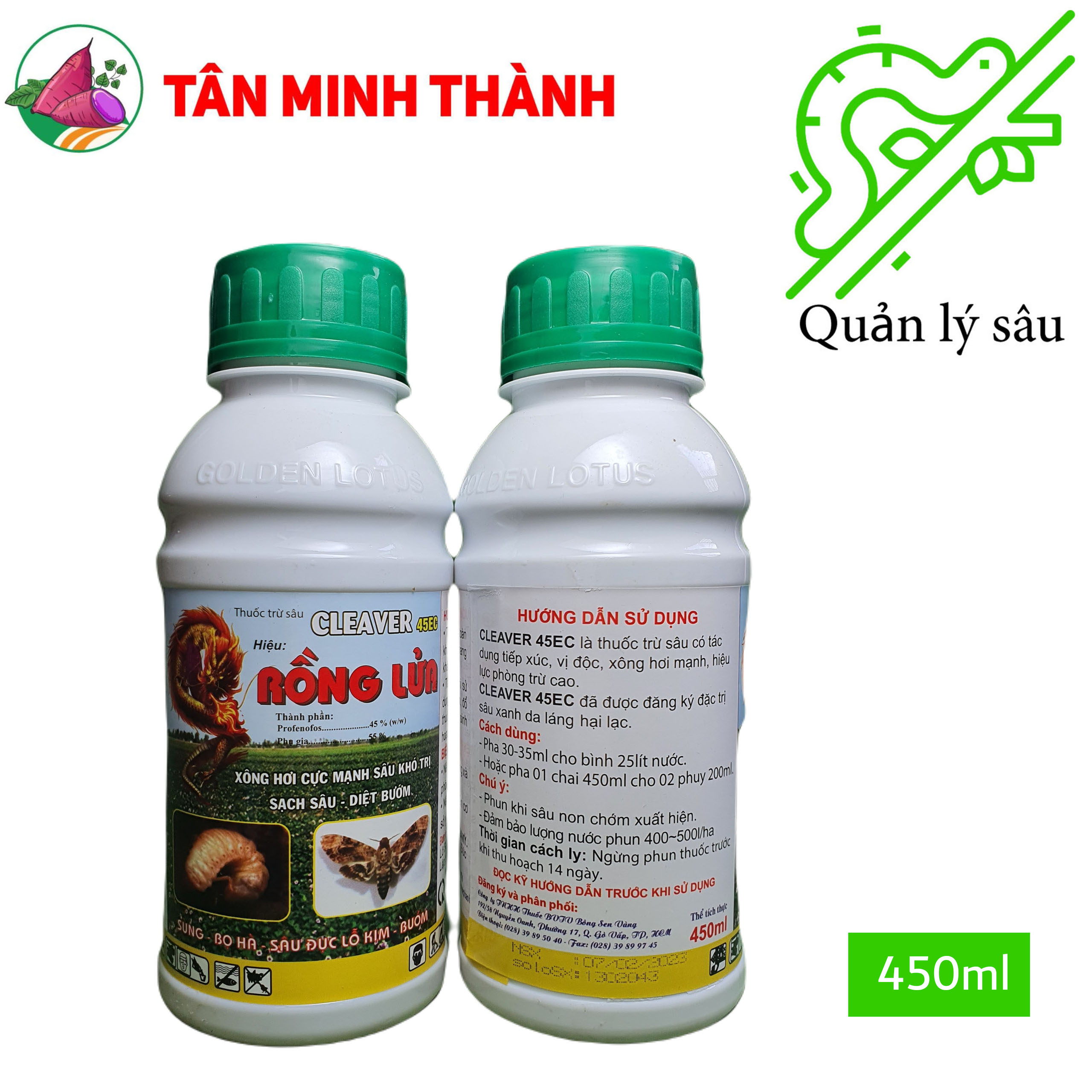Cleaver Thường 45EC - Thuốc đặc trị sùng khoai lang, bọ hà, sâu đục lỗ kim, bướm, sâu phao, dòi đục lá, nhện đỏ, dòi đục lá