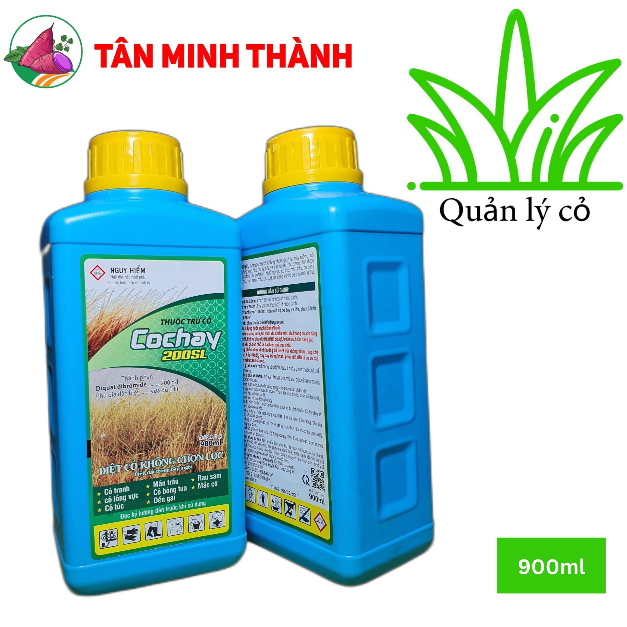 Co Chay 200SL Nước Xanh - Thuốc cỏ cháy, diệt cỏ sau 2 giờ phun, không chọn lọc, cỏ tranh, cỏ mần trầu, cỏ chỉ, cỏ mắc cở, cỏ lông gà