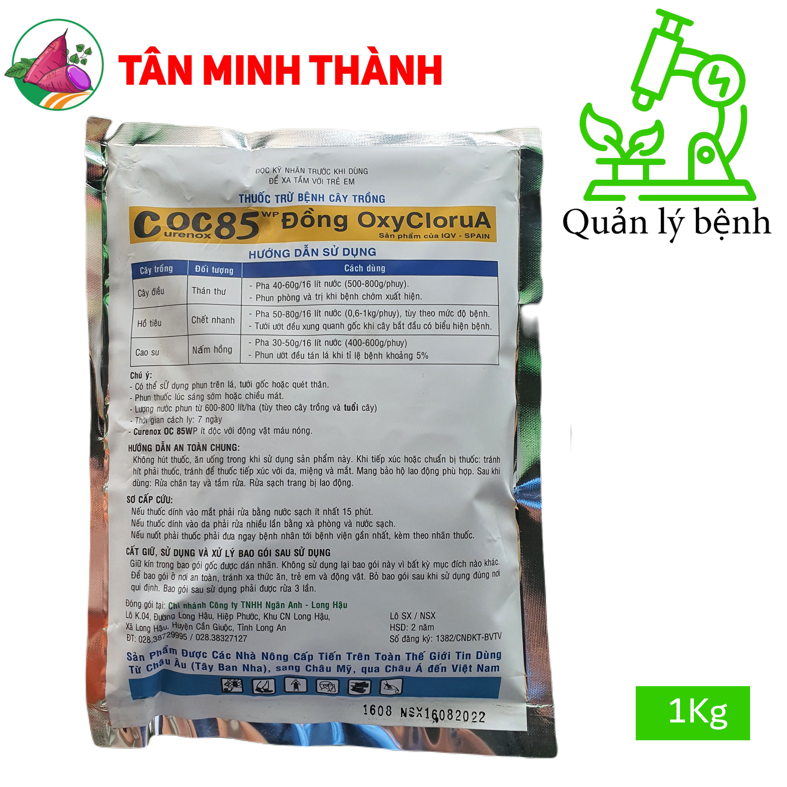 Coc 85wp gốc Đồng - Thuốc trừ bệnh thán thư, nấm hồng, héo cây con, héo nhanh, vàng lá, đốm lá