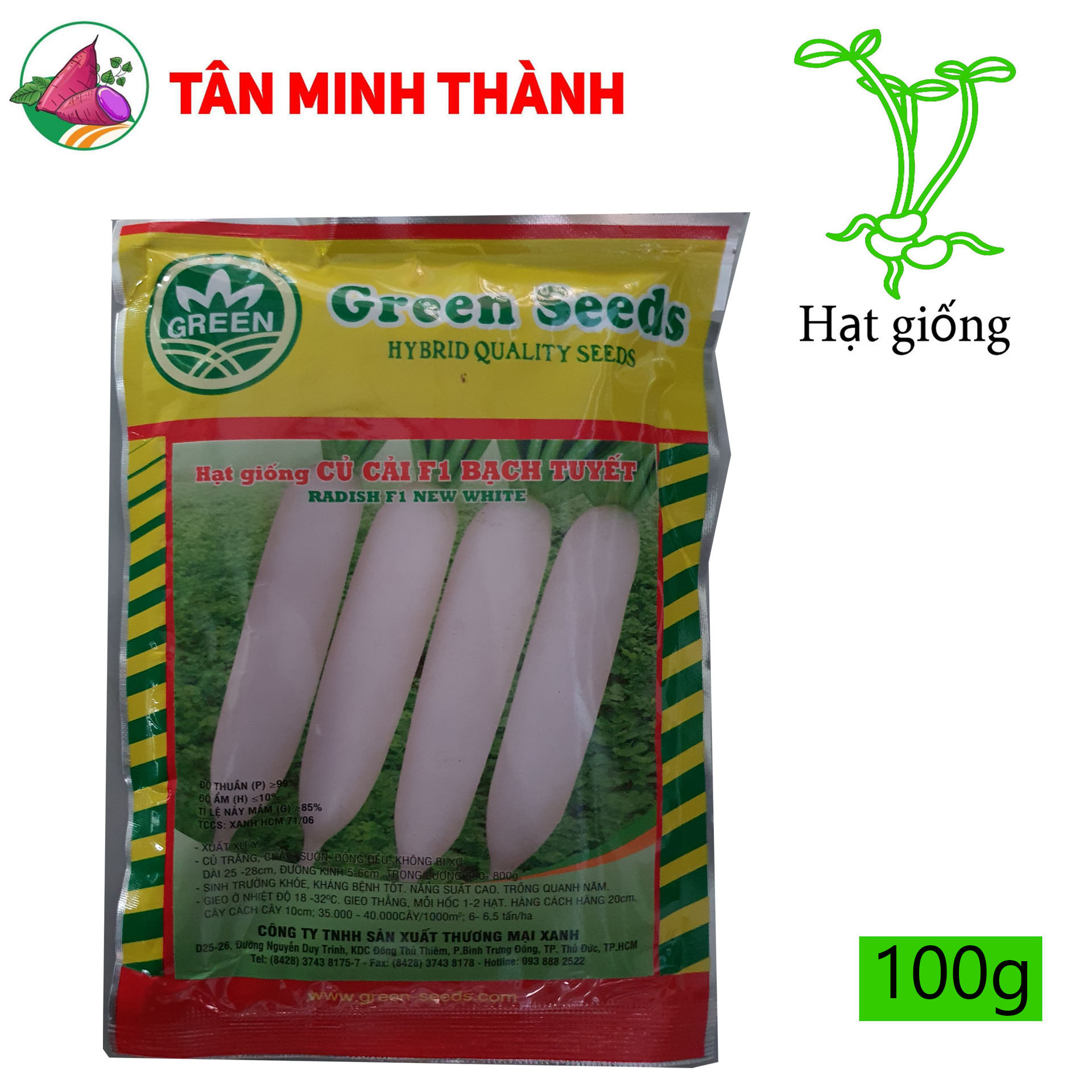 Củ Cải Trắng Bạch Tuyết - Hạt giống Green Seeds