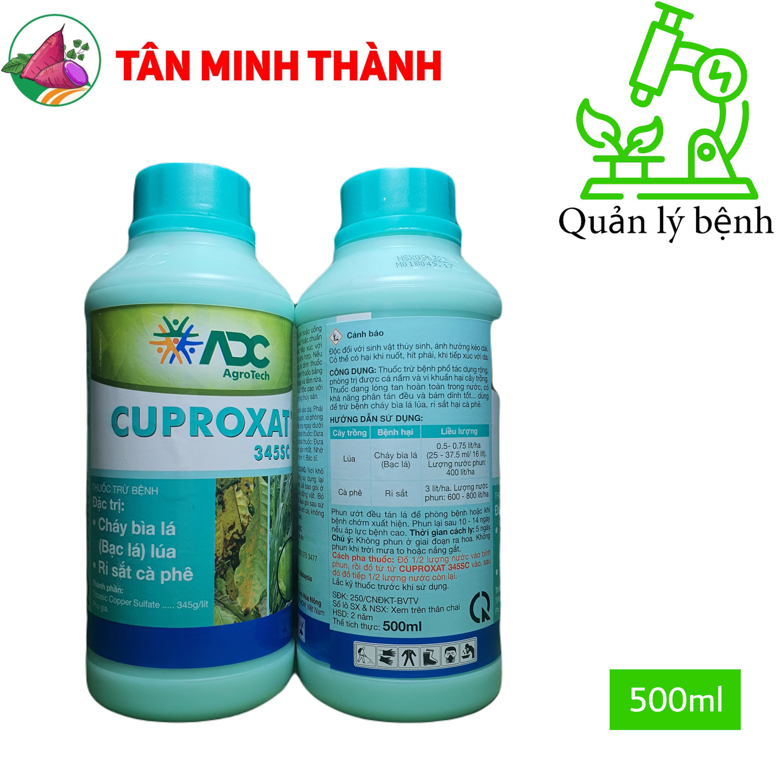 Cuproxat ADC 345SC - Thuốc đặc trị bệnh vàng lá, bạc lá trên lúa và rỉ sắt trên cà phê