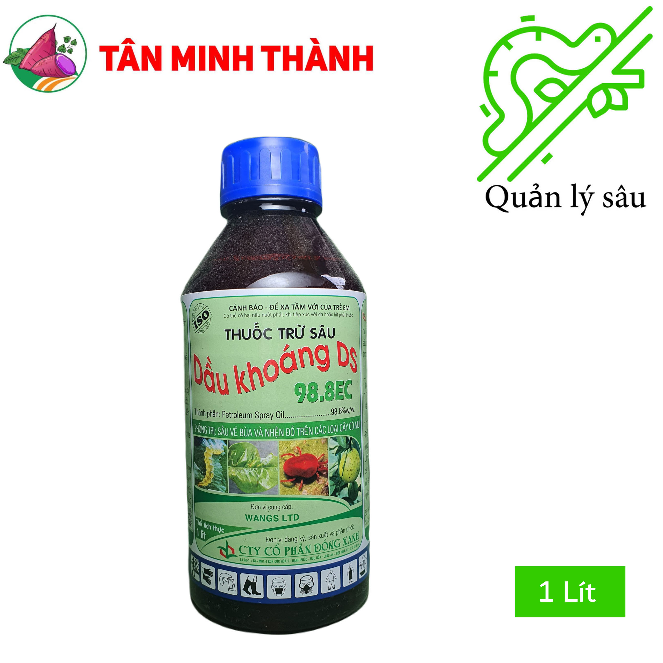 Dầu khoáng DS 98.8EC - Thuốc đặc trị nhện đỏ, sâu vẽ bùa, dòi đục lá trên cam, chanh, quýt, bưởi
