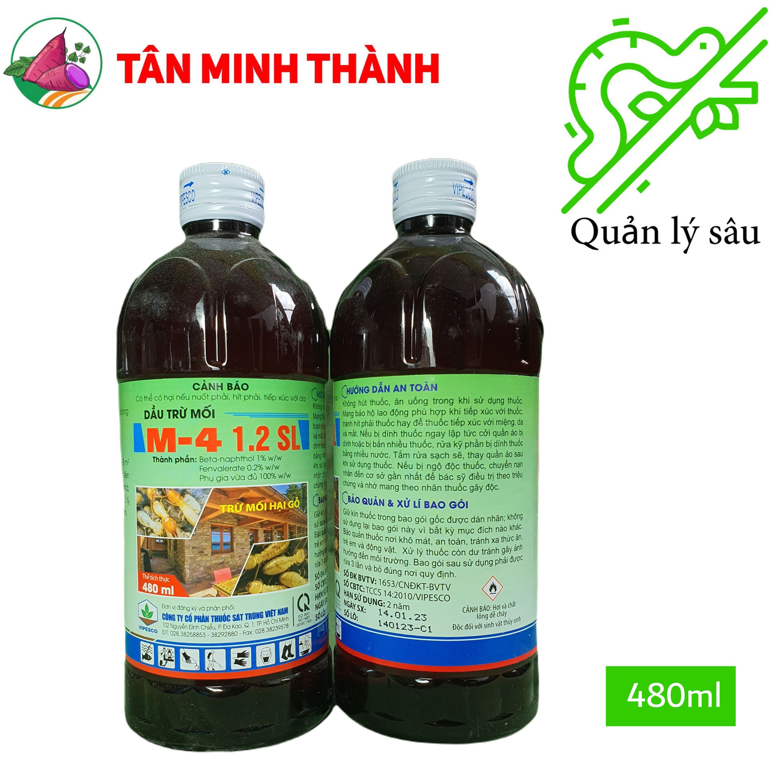 Dầu mối M4 Vipesco 1.2SL - Thuốc trừ mối trong bảo quản gỗ công nghiệp, gỗ cây lâu năm