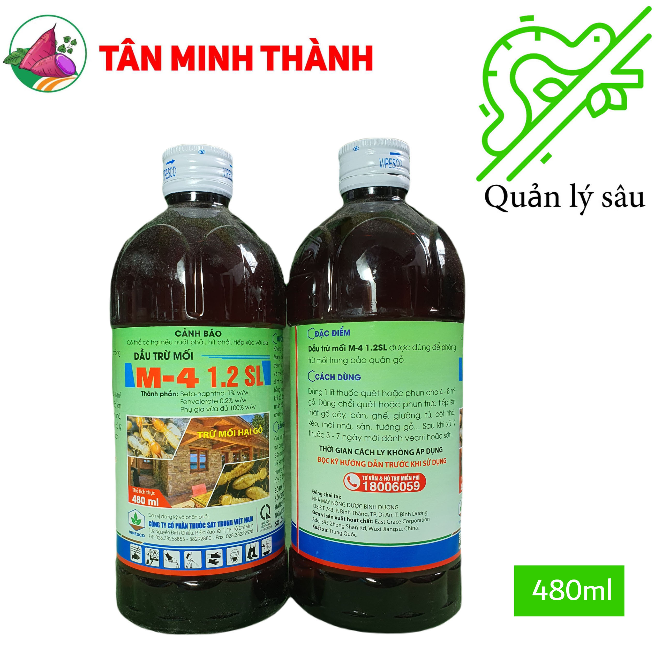 Dầu mối M4 Vipesco 1.2SL - Thuốc trừ mối trong bảo quản gỗ công nghiệp, gỗ cây lâu năm