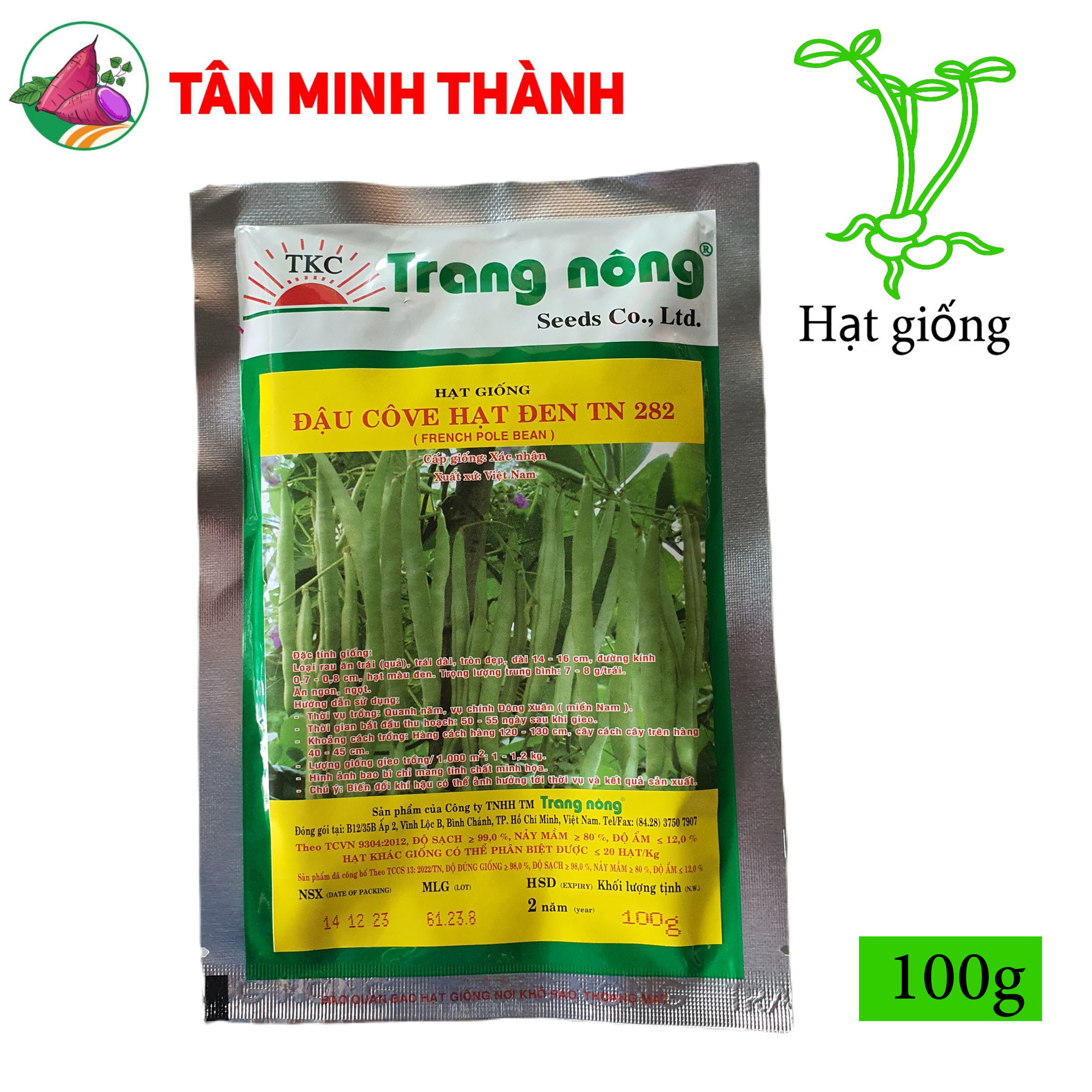 Đậu Cove Hạt Đen TN 282 - Hạt giống Trang Nông