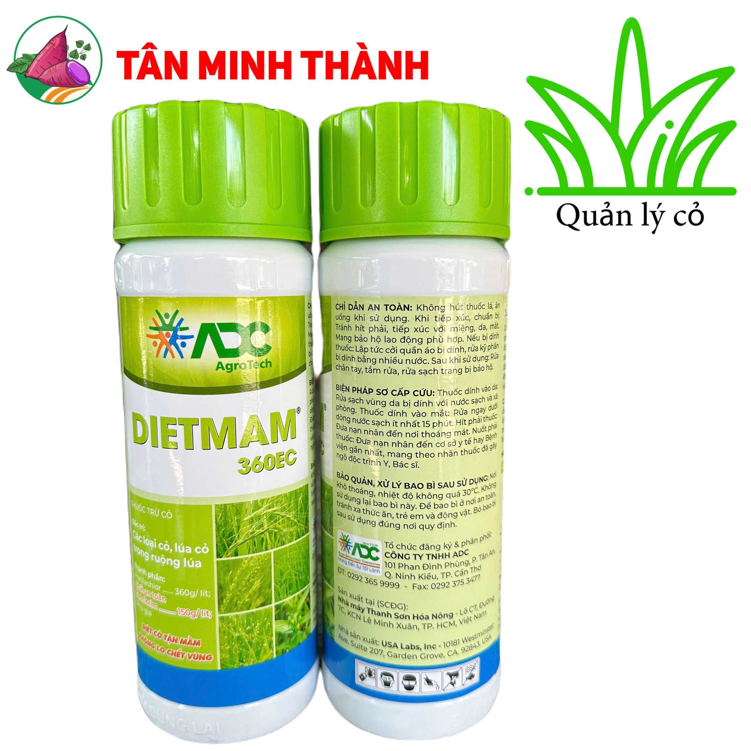 Diet Mam 360EC - ADC Thốc trừ cỏ diệt mầm, đặc trị lúa lộn, cỏ chác lác, cỏ lồng vực, cỏ đuôi phụng