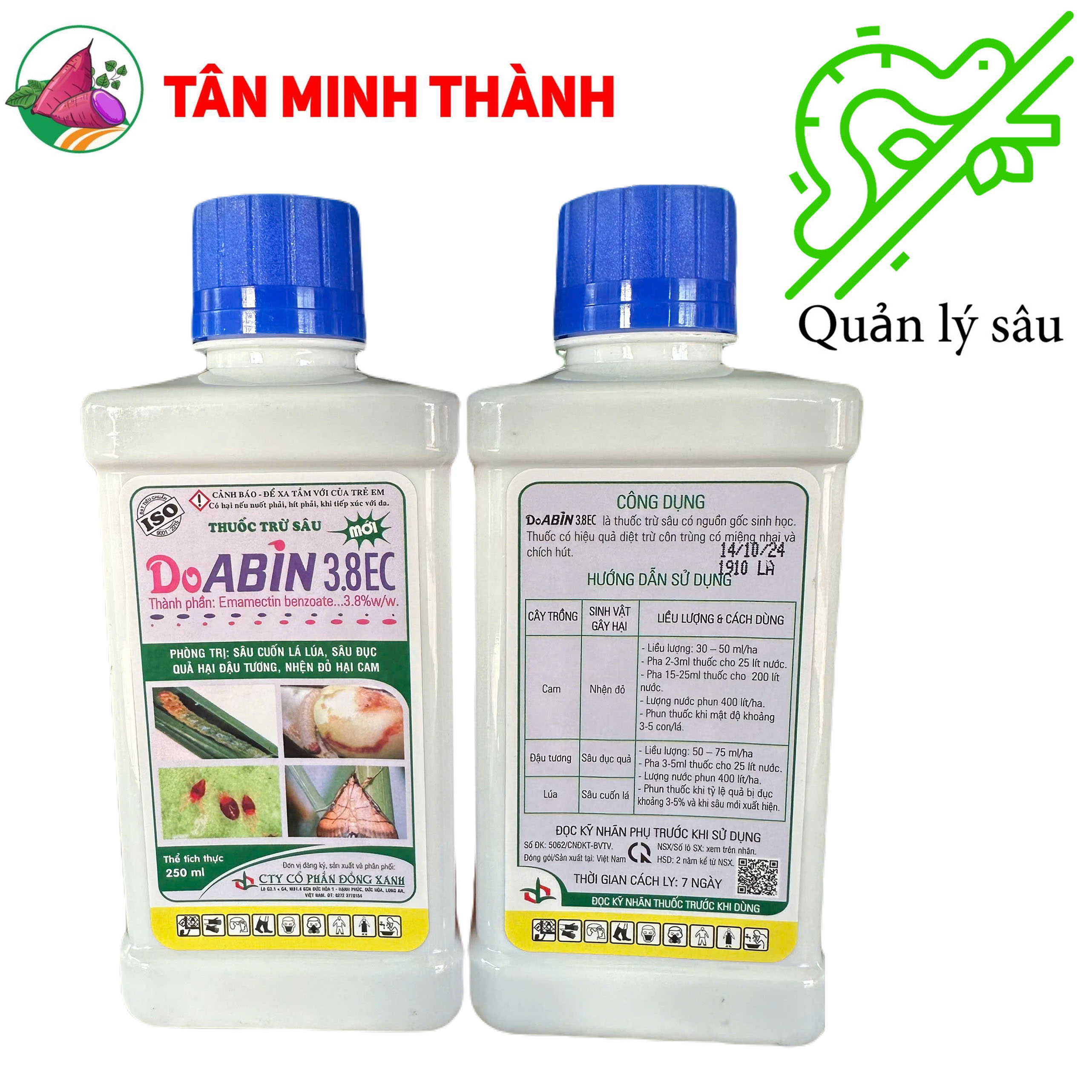 Doabin 3.8EC - Thuốc trừ sâu sinh học đặc trị sâu cuốn lá, nhện đỏ, sâu đục trái, sâu xanh, sâu đất, sâu ăn tạp