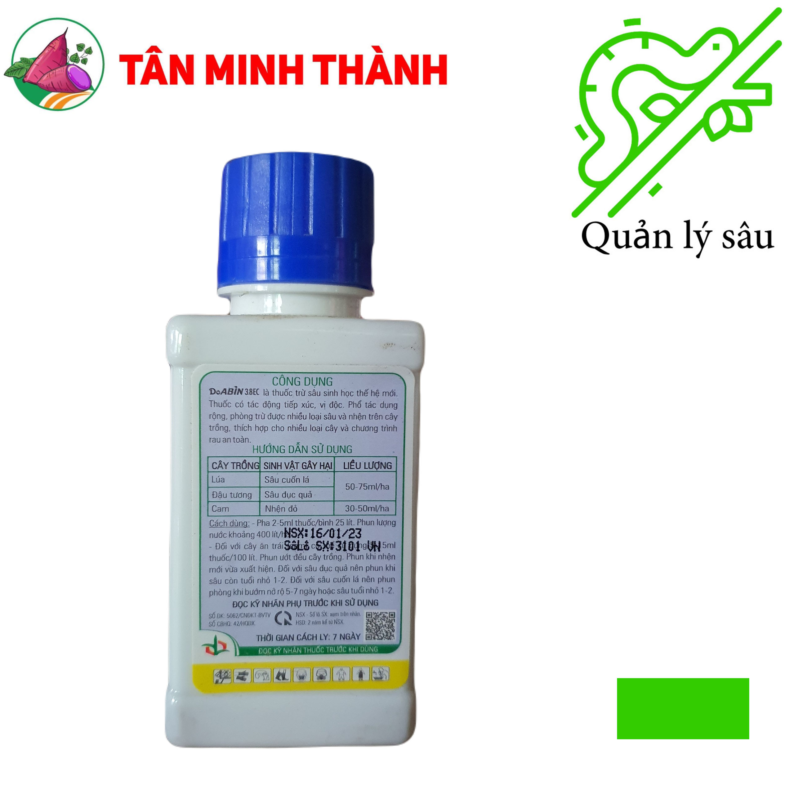 Doabin 3.8EC - Thuốc trừ sâu sinh học đặc trị sâu cuốn lá, nhện đỏ, sâu đục trái, sâu xanh, sâu đất, sâu ăn tạp