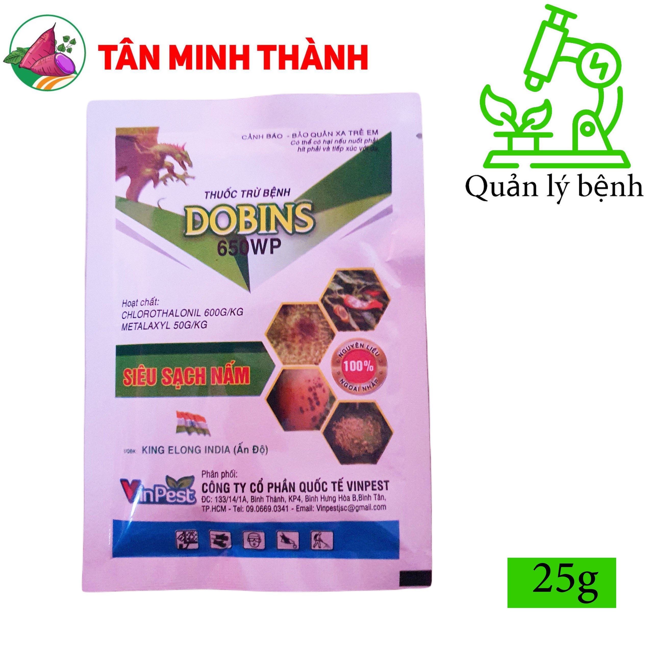 Dobins 650WP - Thuốc trừ bệnh thán thư, rỉ sắt, phấn trắng, sương mai