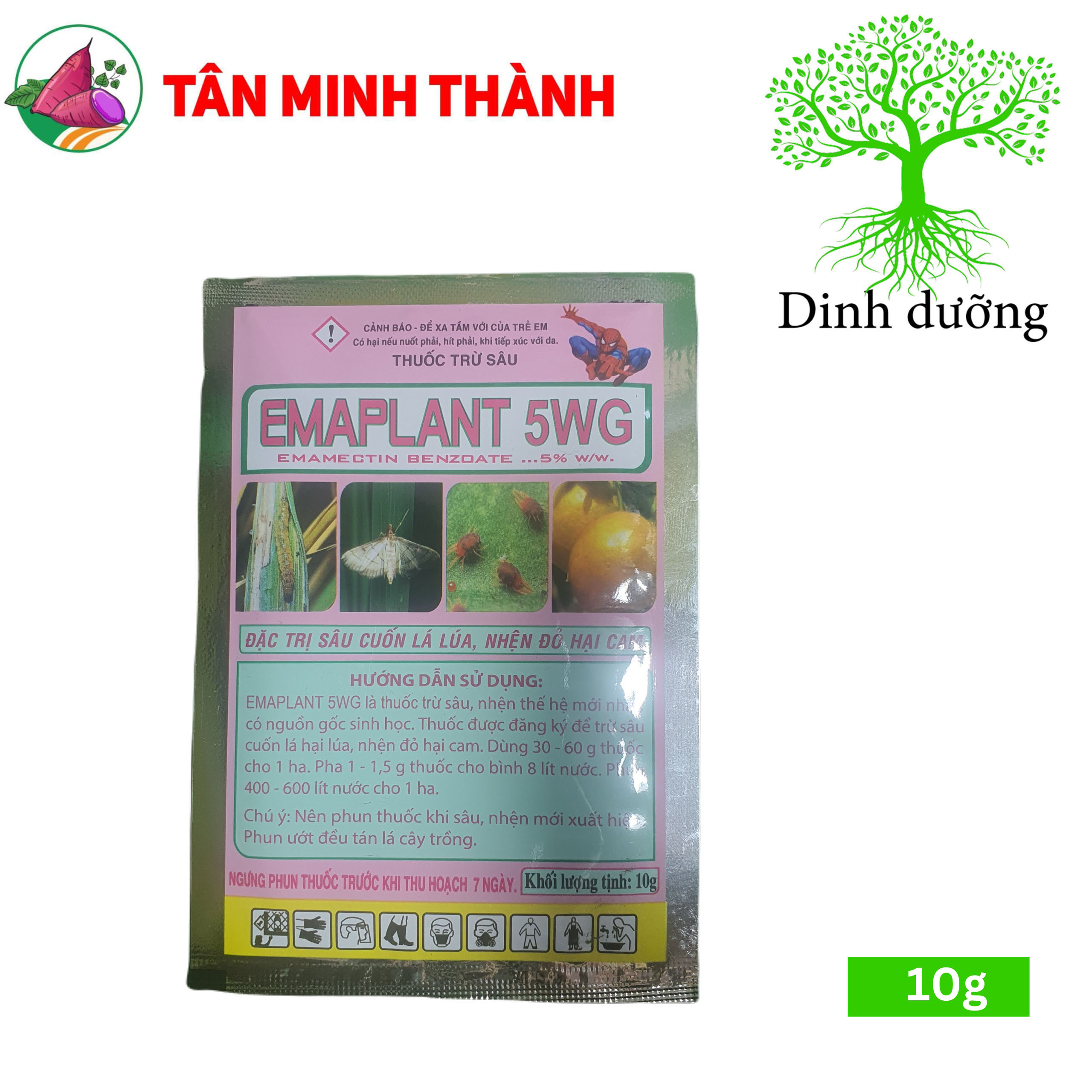 Emaplant 5WG - Thuốc trừ sâu sinh học đặc trị sâu cuốn lá lúa, nhện đỏ trên cam, sâu ăn tạp, sâu xanh da láng, sâu hành