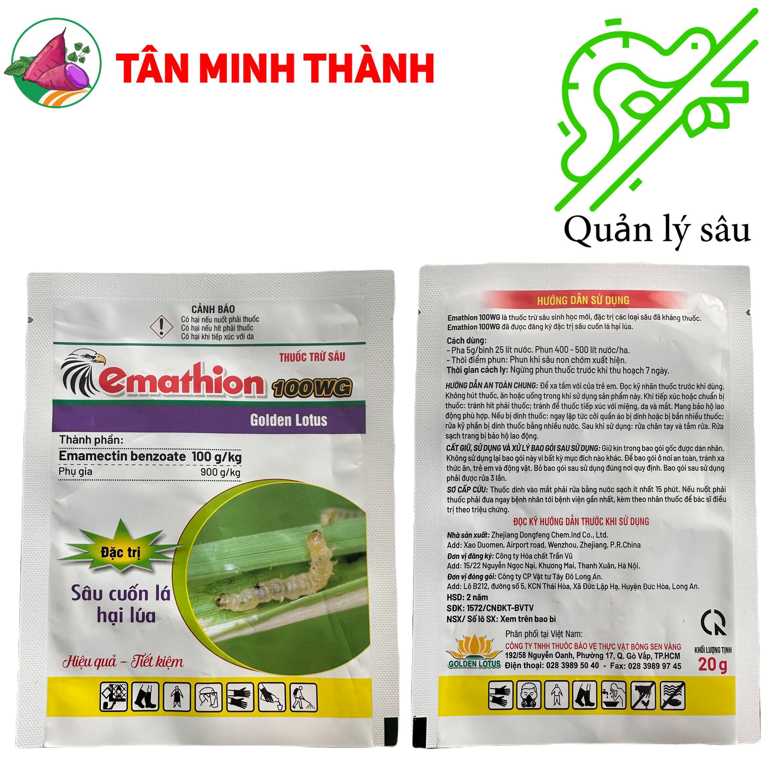 Emathion 100WG - Thuốc đặc trị bọ trĩ, sâu ăn lá, nhện đỏ