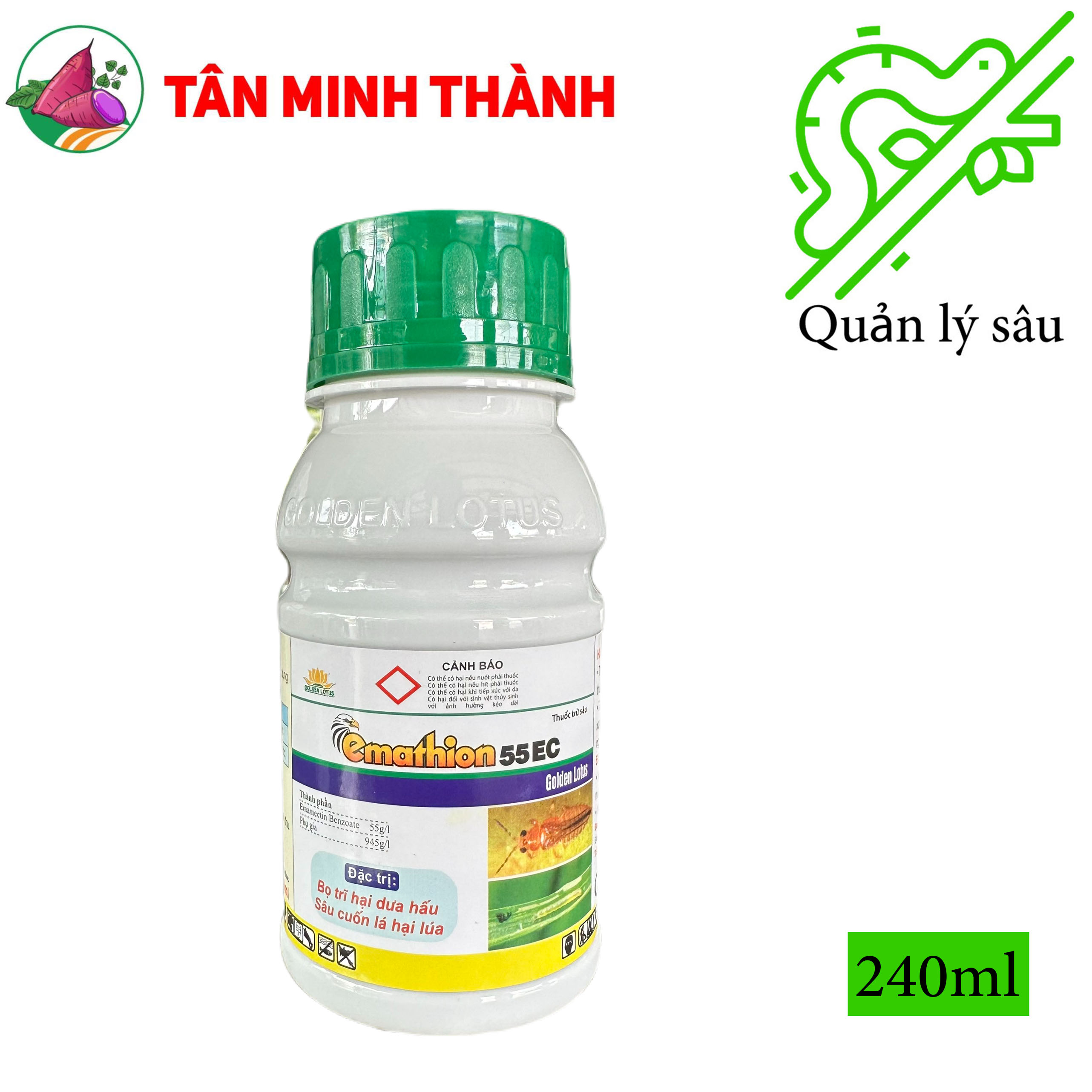 Emathion 55EC - Thuốc đặc trị sâu cuốn lá, bọ trĩ, bù lạch, sâu đục thân, sâu ăn tạp, sâu xanh da lang, sâu đục trái, sâu tơ