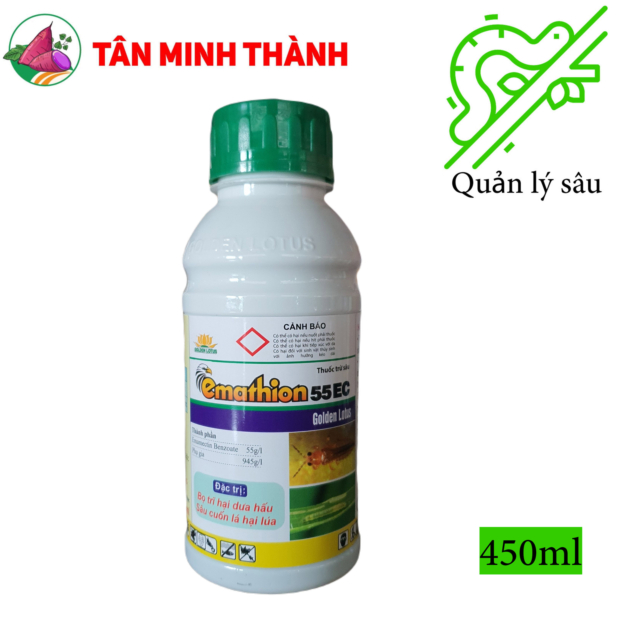 Emathion 55EC - Thuốc đặc trị sâu cuốn lá, bọ trĩ, bù lạch, sâu đục thân, sâu ăn tạp, sâu xanh da lang, sâu đục trái, sâu tơ