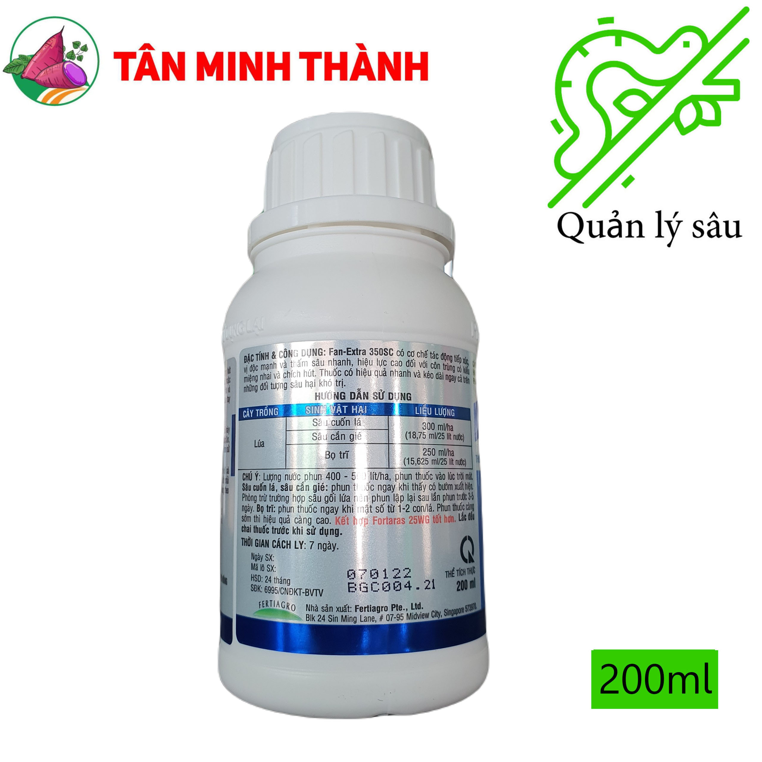 Fan Extra 350sc - Thuốc đặc trị sâu cuốn lá lúa, nhện gié, bọ trĩ, bù lạch, sâu phao