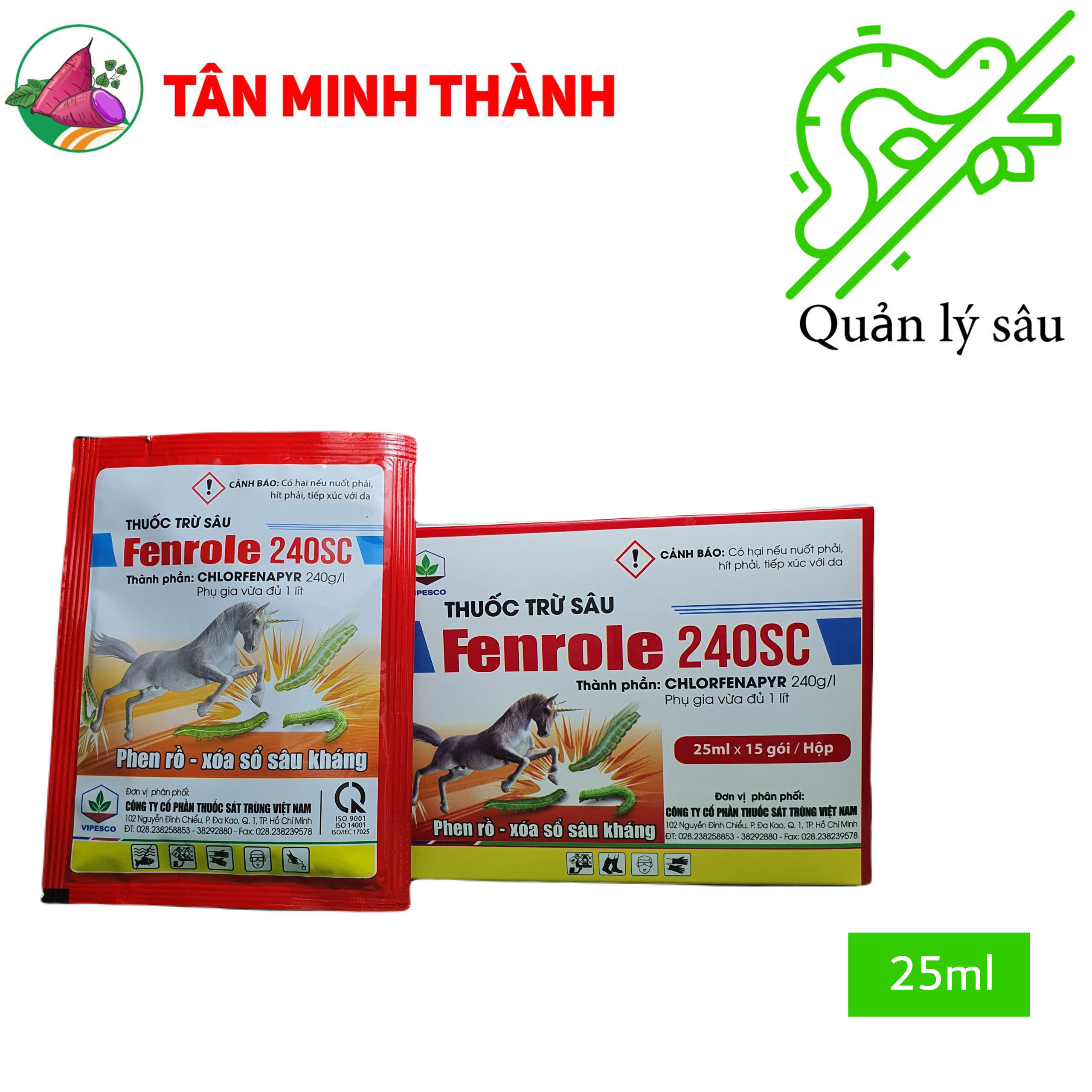 Fenrole 240SC - Thuốc đặc trị sâu xanh da láng, phen rồ xóa sổ sâu kháng, sâu cuốn lá, sâu phao, sâu ăn lá