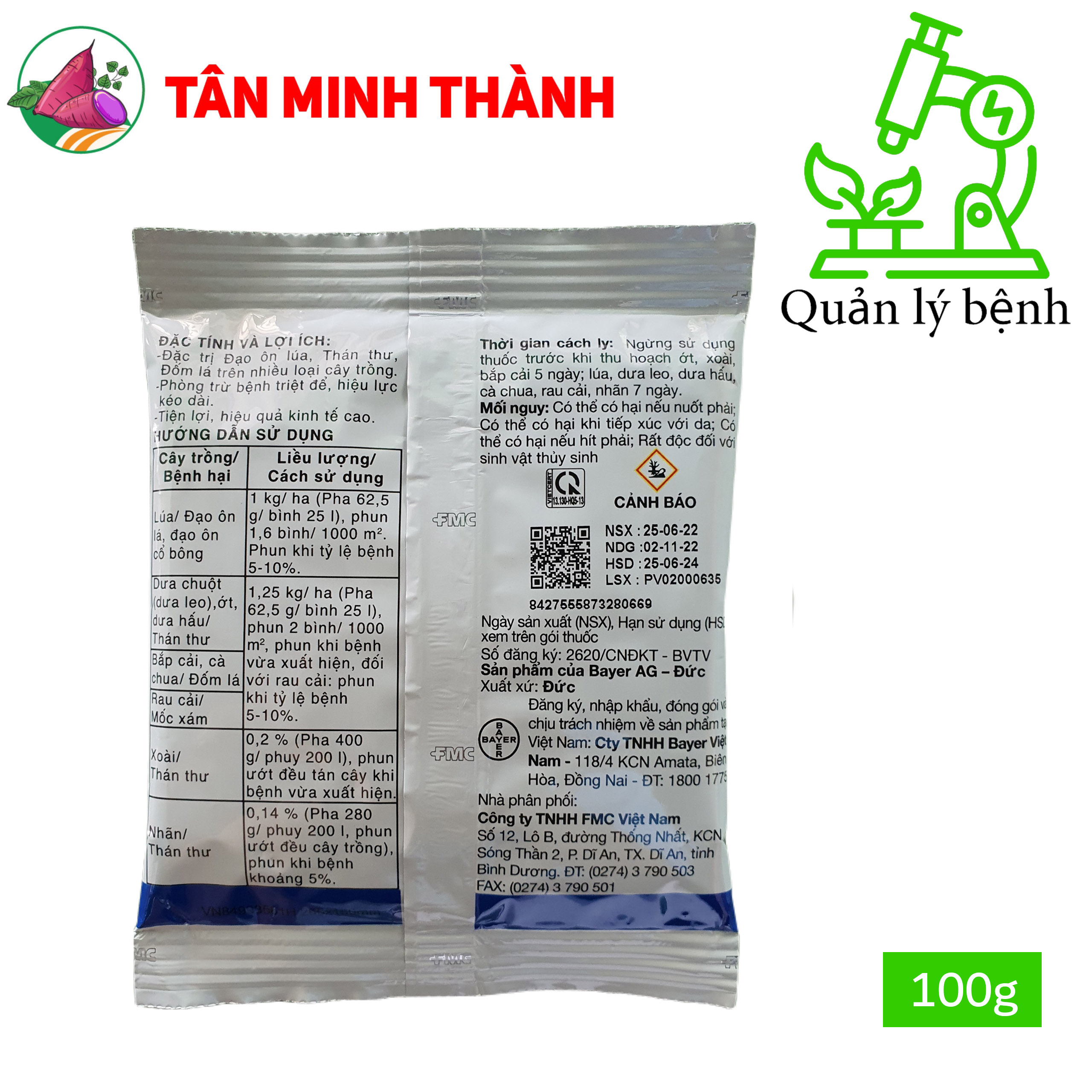 Flint Pro 648WG - Thuốc đặc trị thán thư, đốm lá, vàng lá, mốc xám, đạo ôn lá, đạo ôn cổ bông