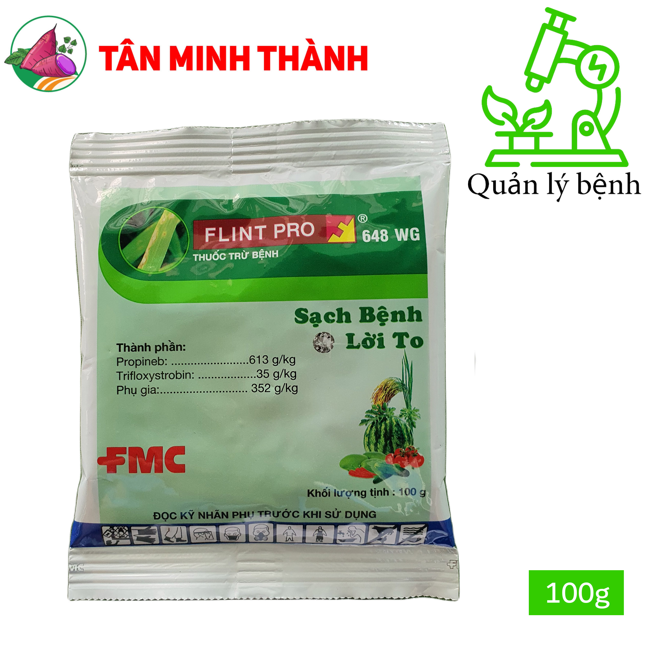 Flint Pro 648WG - Thuốc đặc trị thán thư, đốm lá, vàng lá, mốc xám, đạo ôn lá, đạo ôn cổ bông