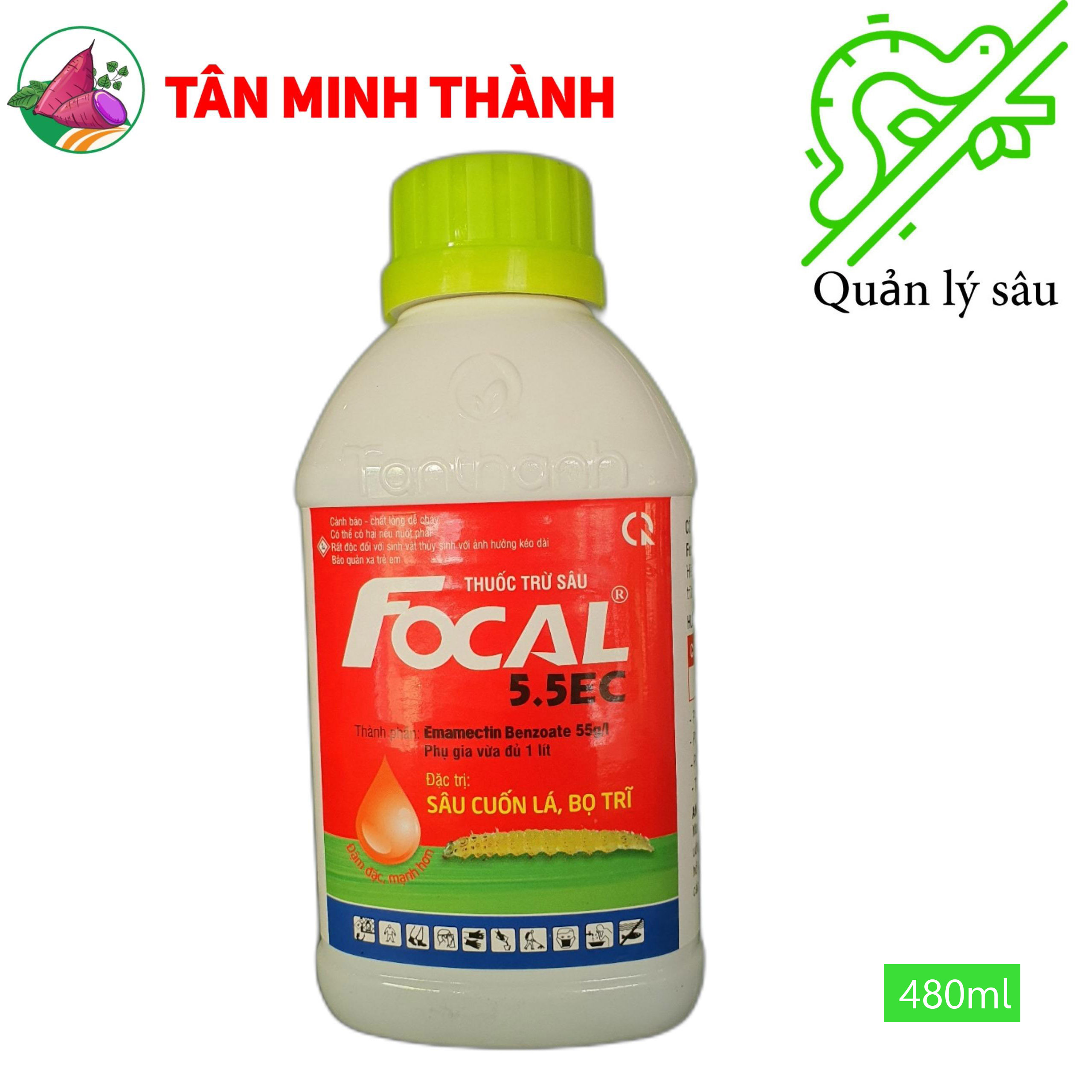 Focal Tân Thành 5.5EC - Thuốc đặc trị sâu cuôn lá, bọ trĩ, nhện gié, sâu xanh, sâu ăn lá, sâu ống hành