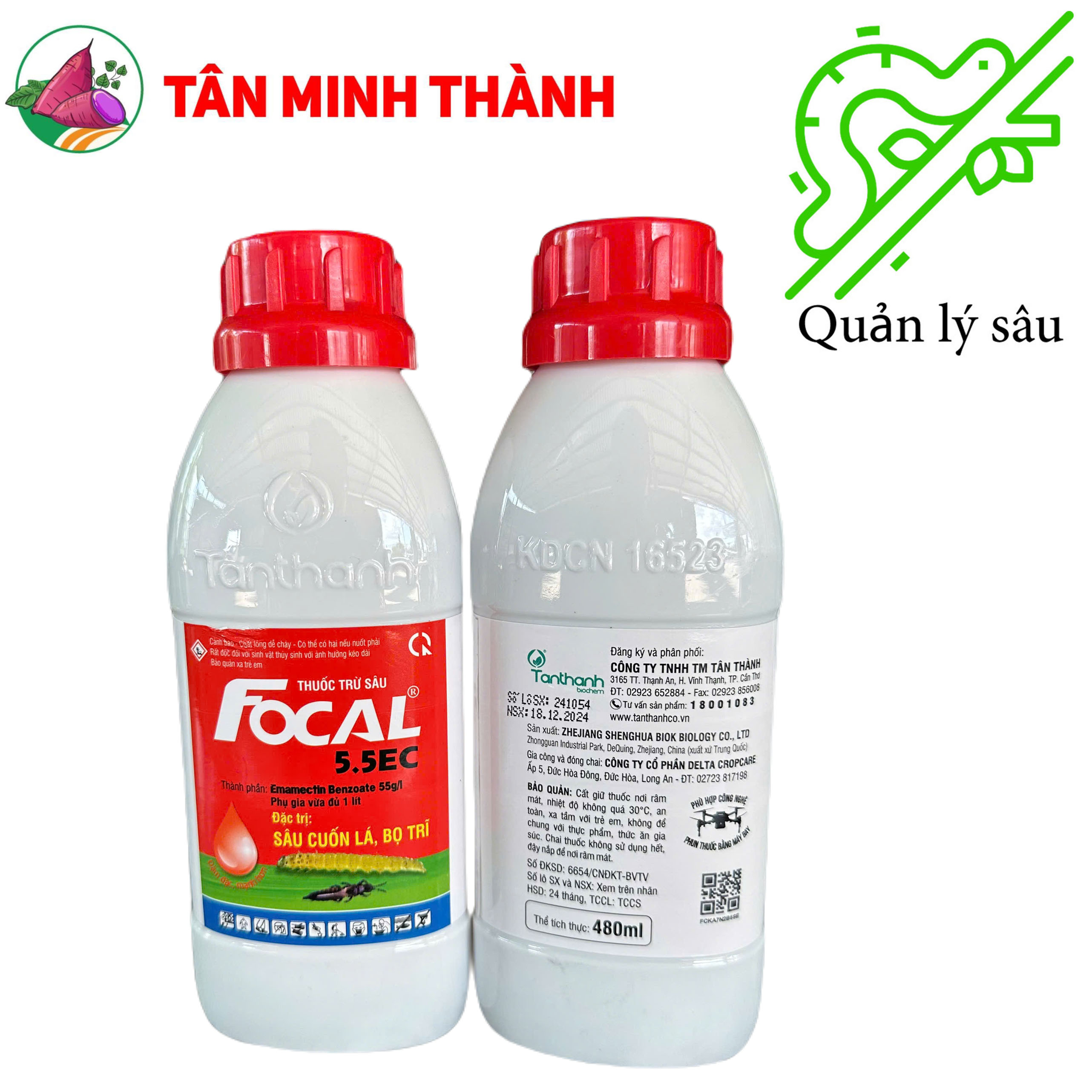 Focal Tân Thành 5.5EC - Thuốc đặc trị sâu cuôn lá, bọ trĩ, nhện gié, sâu xanh, sâu ăn lá, sâu ống hành
