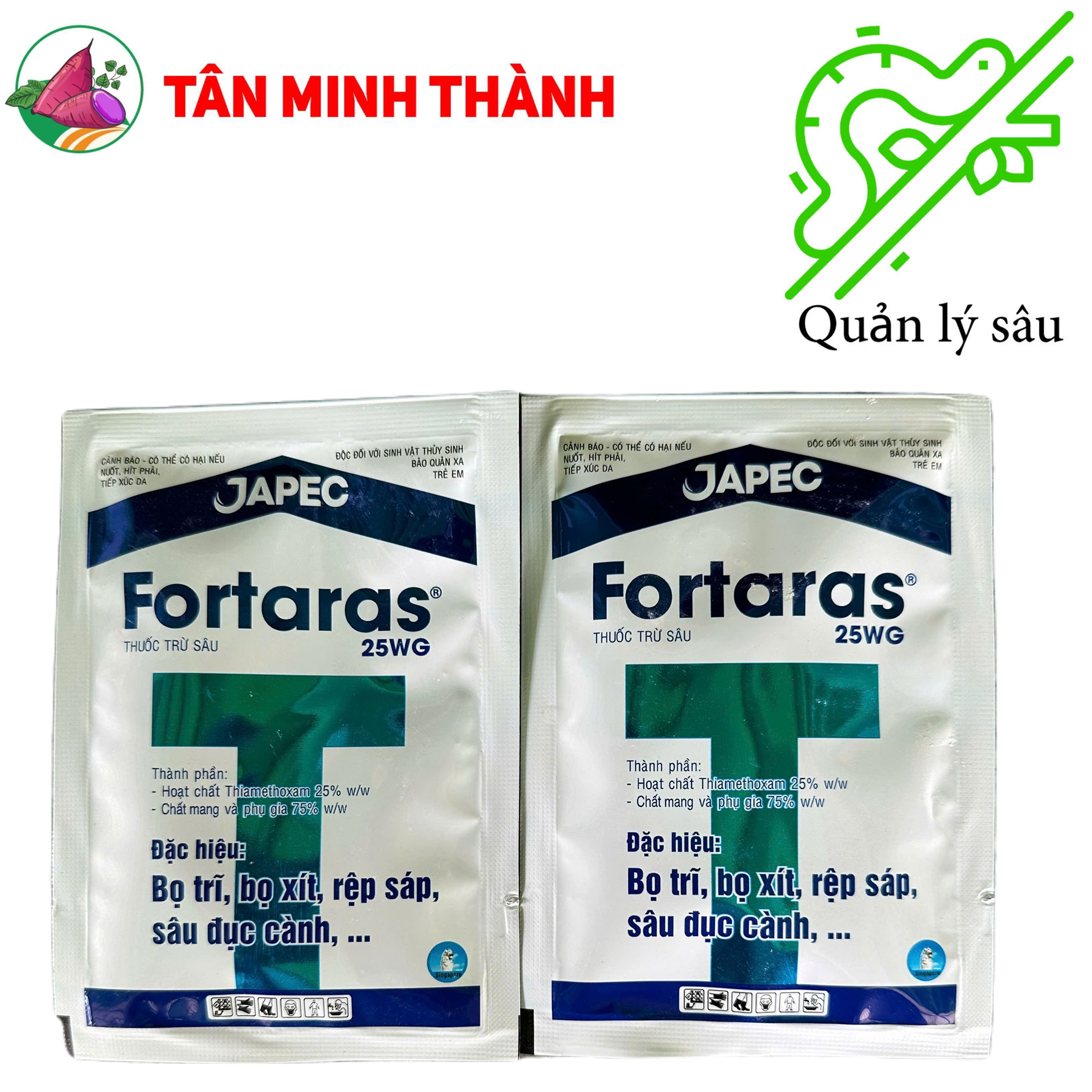 Fortaras 25WG - Thuốc đặc trị rầy nâu, bọ trĩ, bọ xít, rệp sáp, sâu đục cành