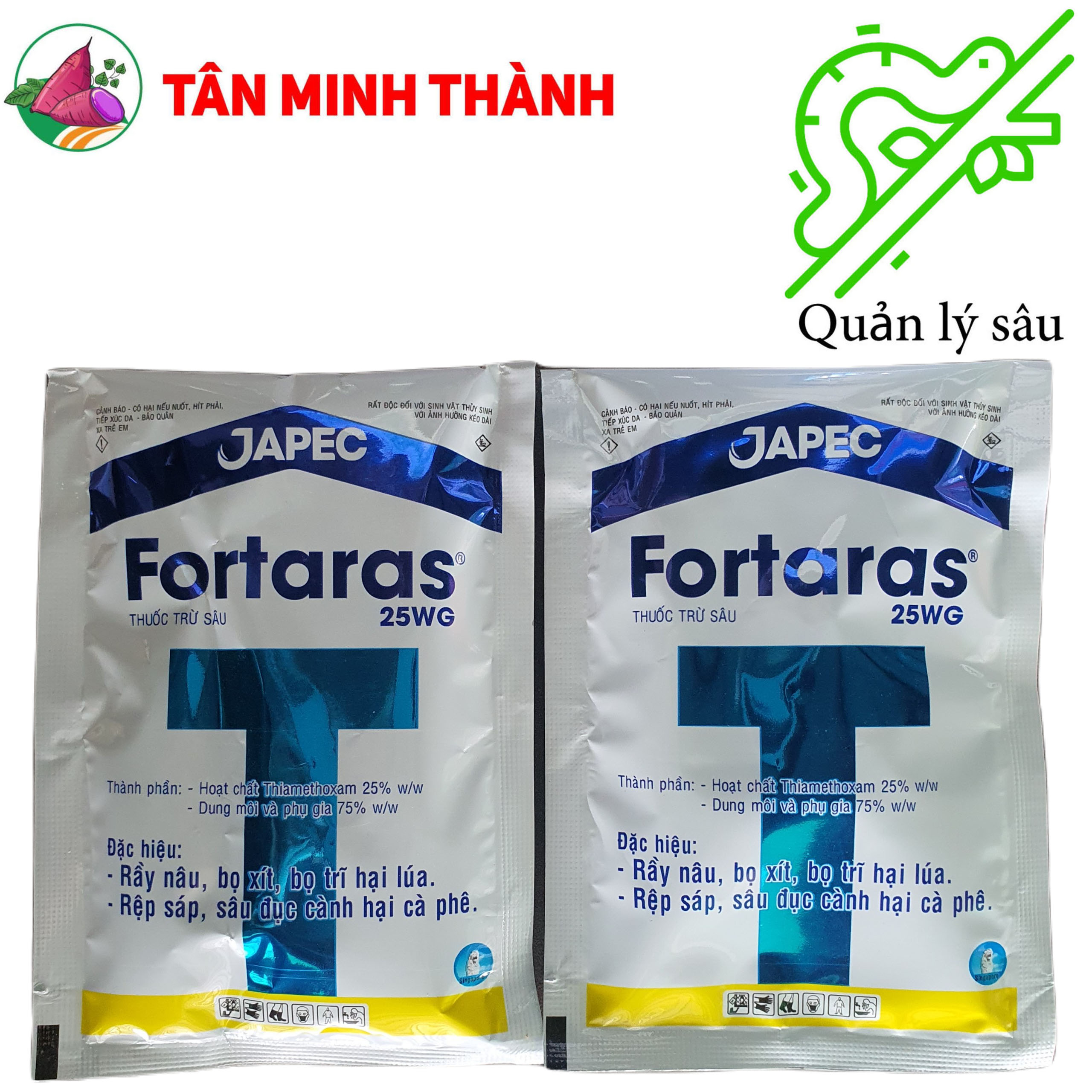 Fortaras 25WG - Thuốc đặc trị rầy nâu, bọ trĩ, bọ xít, rệp sáp, sâu đục cành