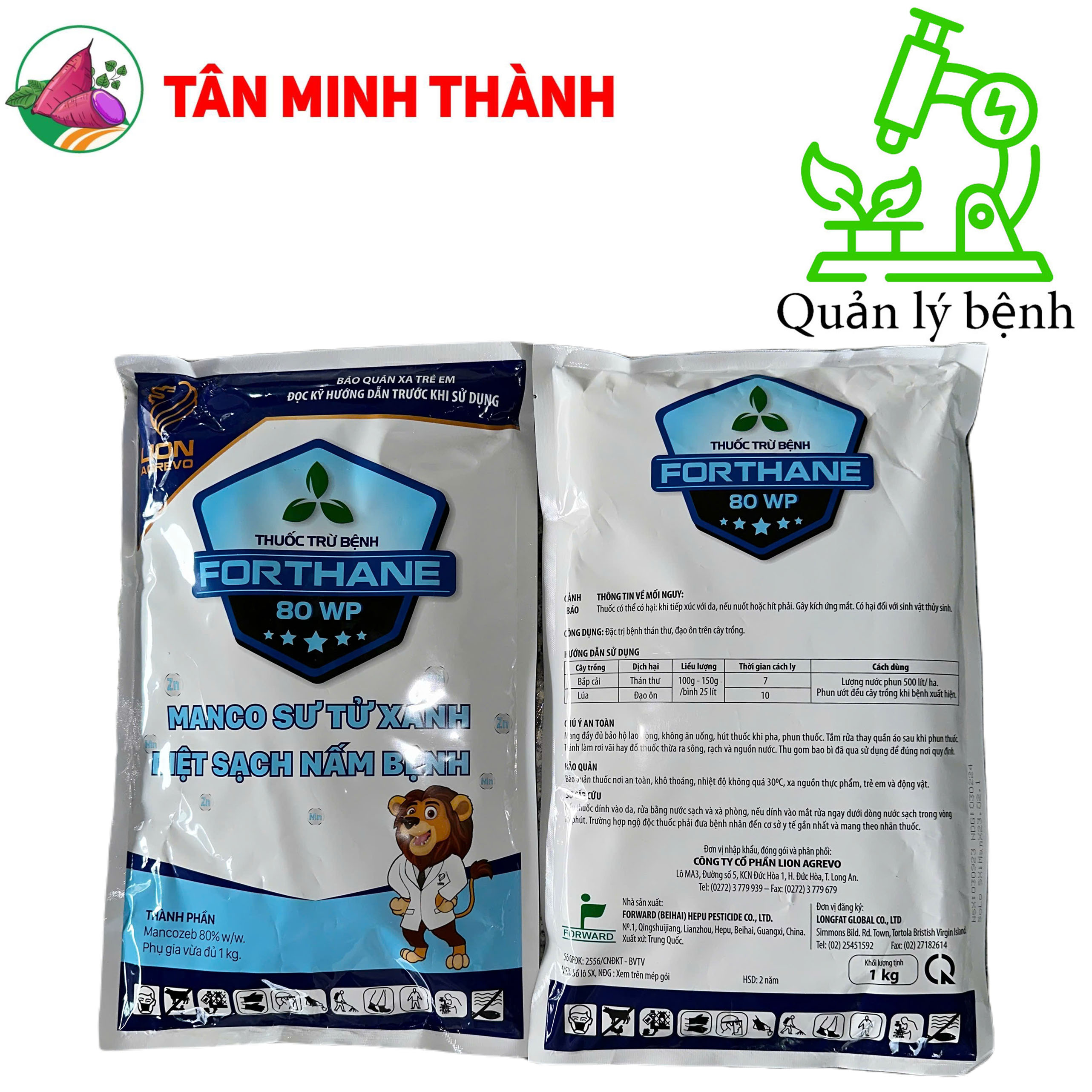 Forthane 80WP Mancozeb Xanh - Thuốc trừ nấm bệnh, thán thư, đạo ôn