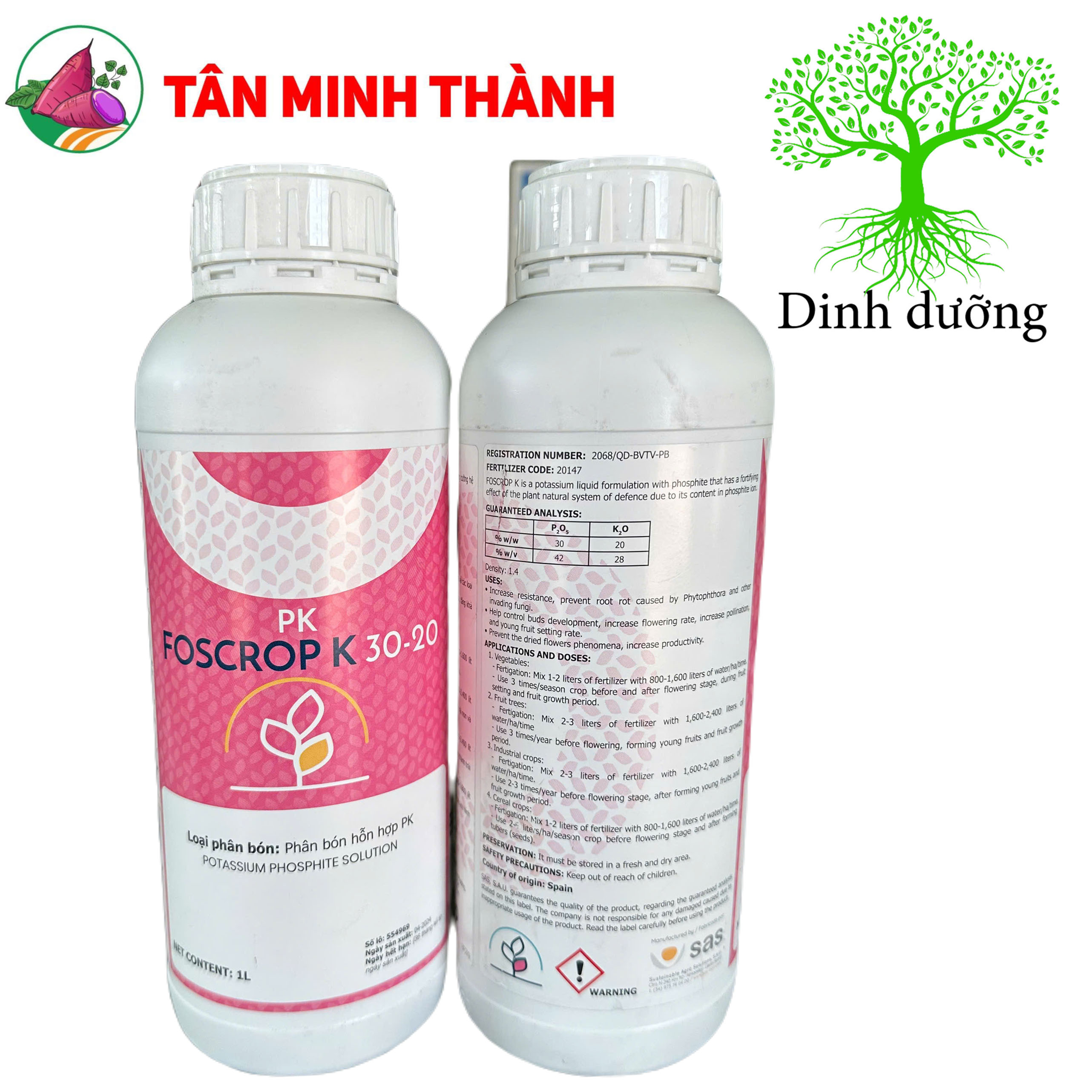 Foscrop K 30-20 - Thuốc kích kháng, ngừa bệnh nứt thân xì mủ