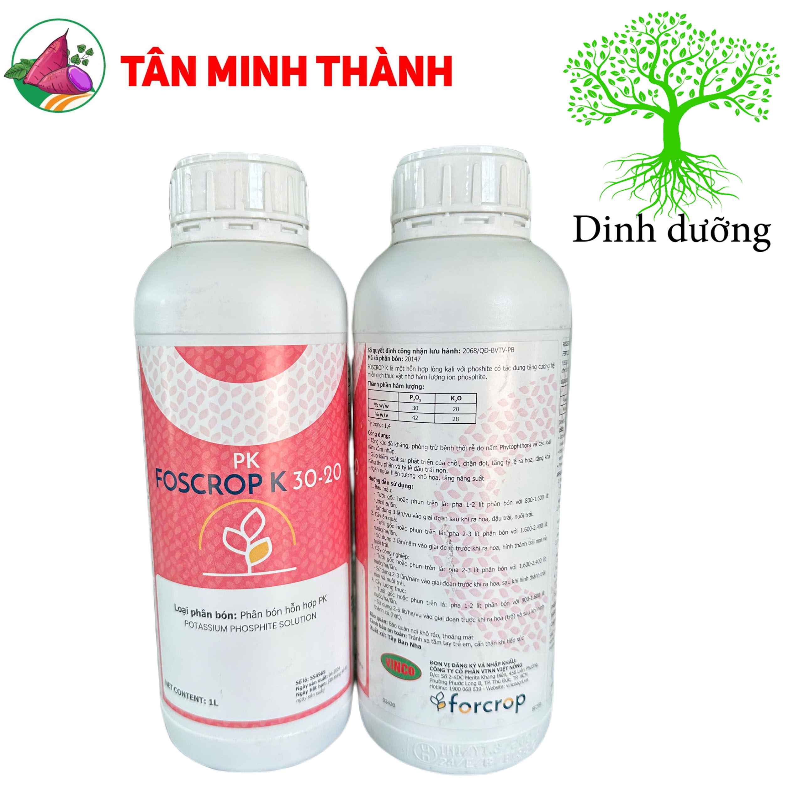 Foscrop K 30-20 - Thuốc kích kháng, ngừa bệnh nứt thân xì mủ