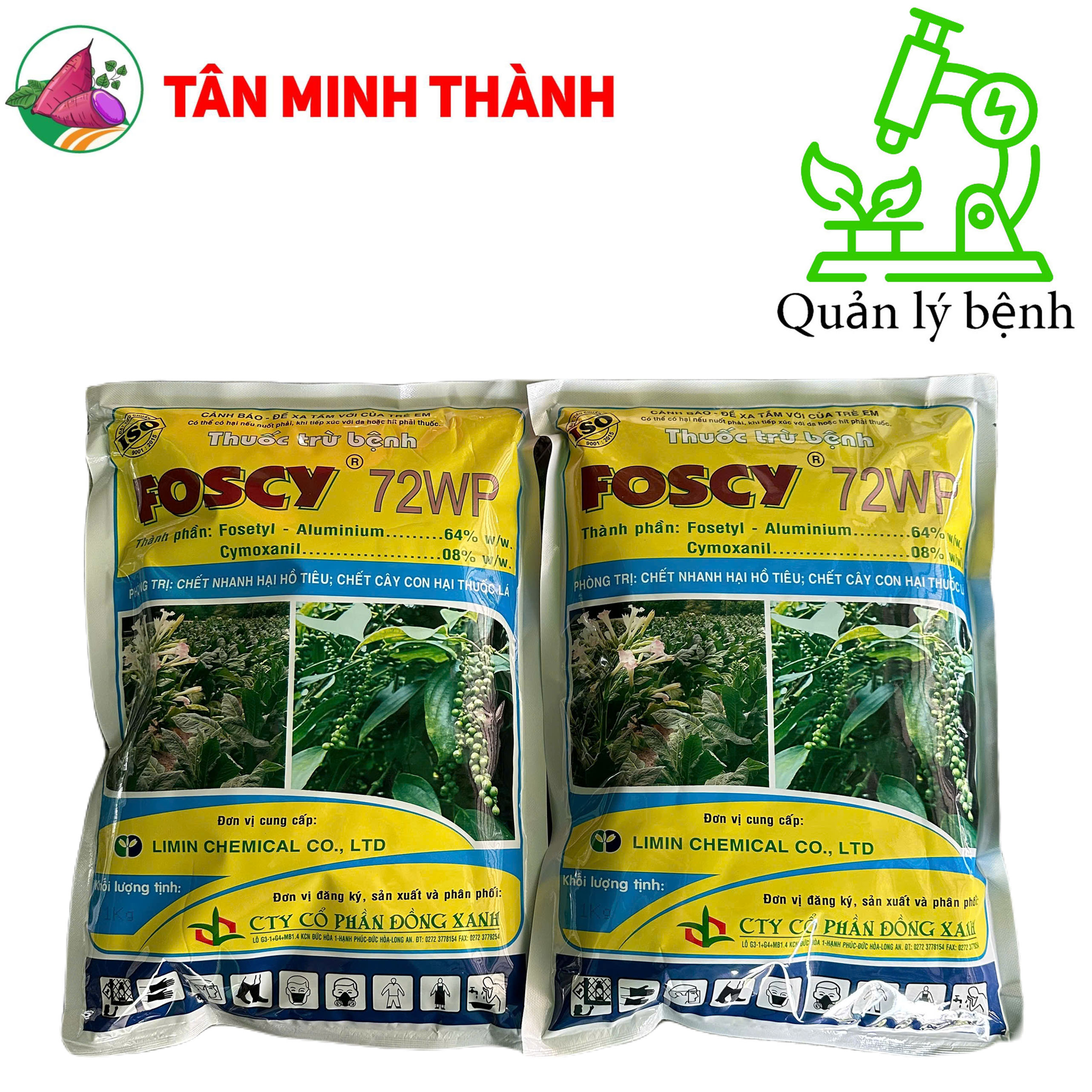 Foscy 72WP - Thuốc đặc trị chết nhanh, chết cây con, nứt thân xì mủ