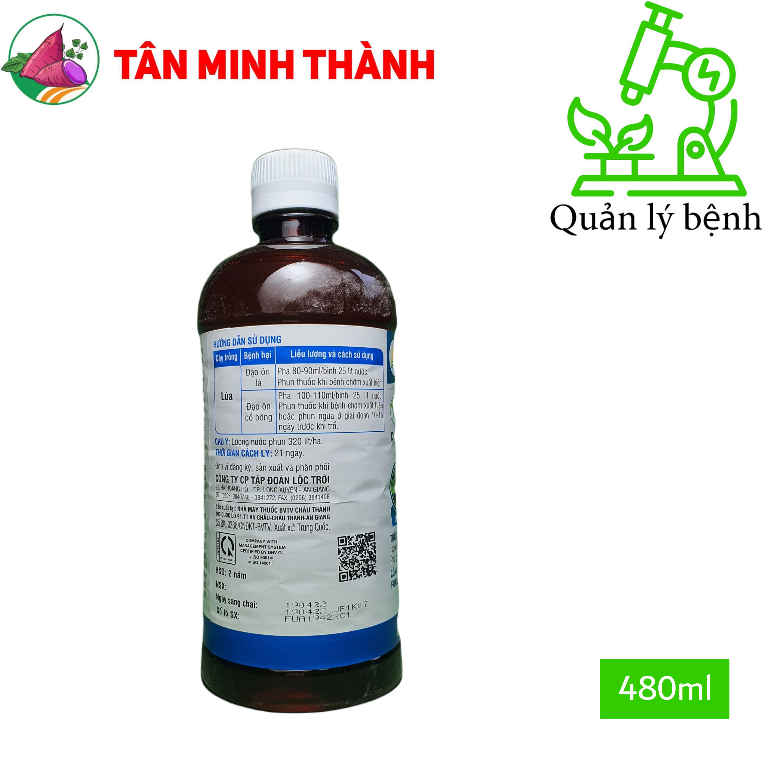 Fuan 40EC - Thuốc đặc trị đạo ôn lá, đạo ôn cổ bông, thối cổ gié, đốm lá trên lúa