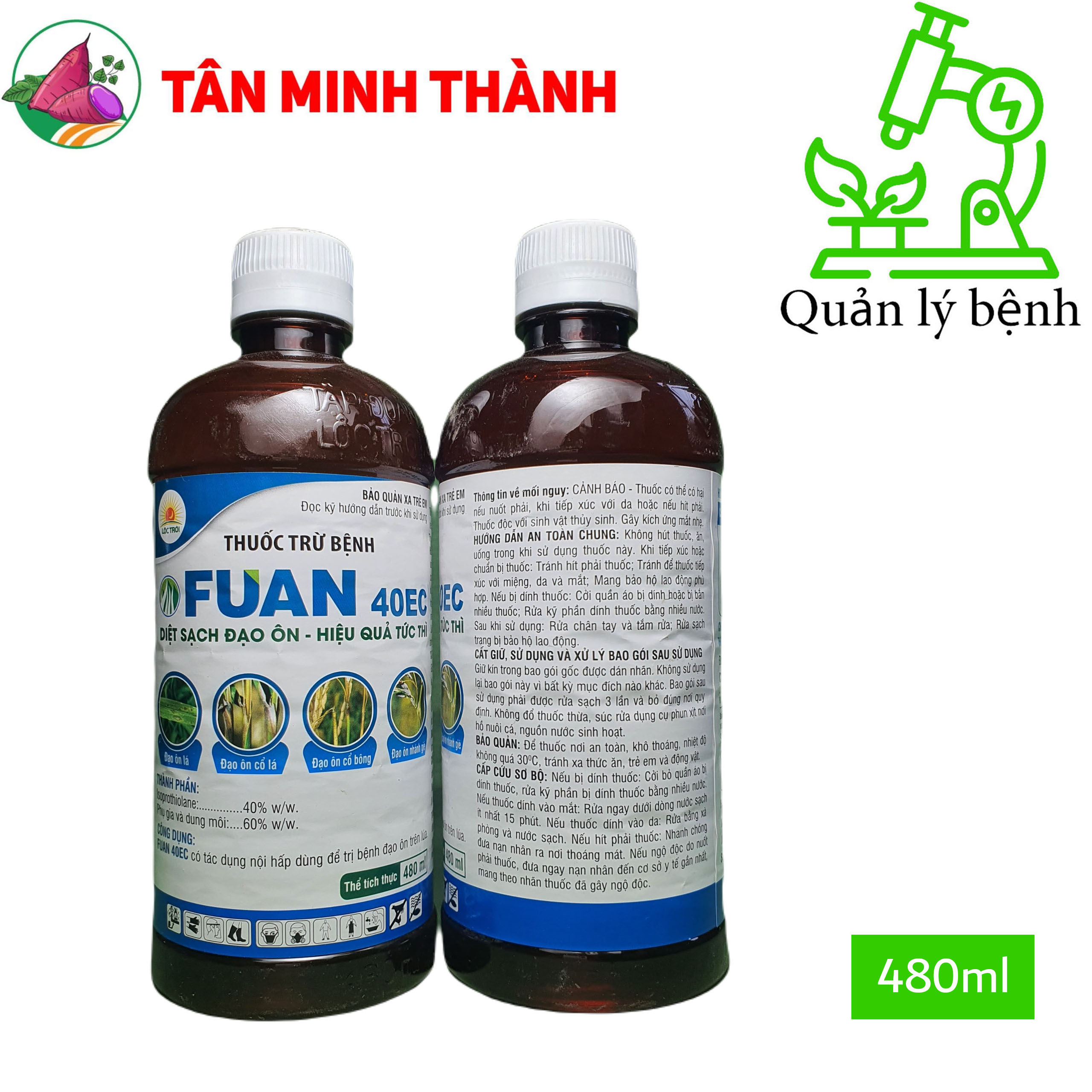 Fuan 40EC - Thuốc đặc trị đạo ôn lá, đạo ôn cổ bông, thối cổ gié, đốm lá trên lúa