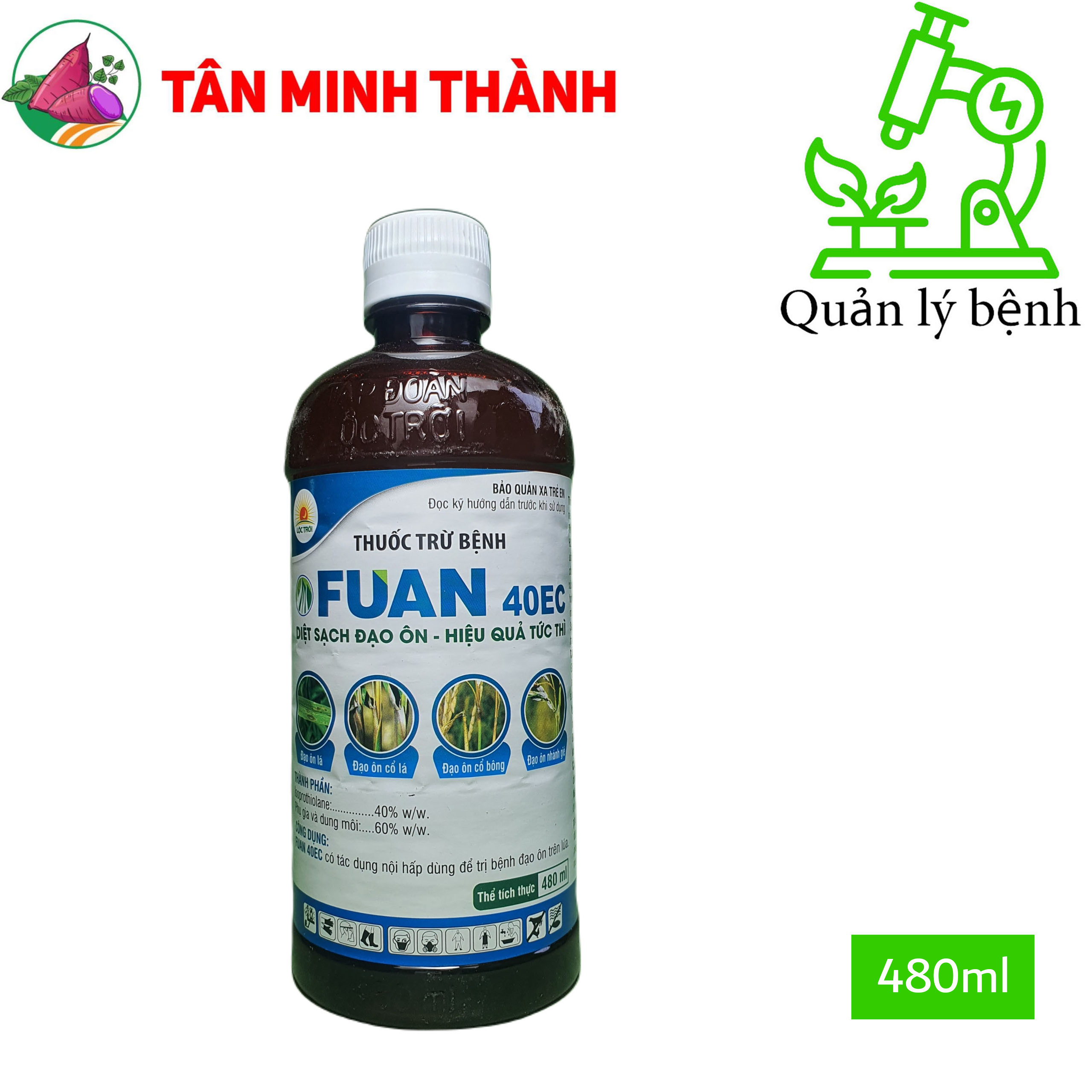 Fuan 40EC - Thuốc đặc trị đạo ôn lá, đạo ôn cổ bông, thối cổ gié, đốm lá trên lúa