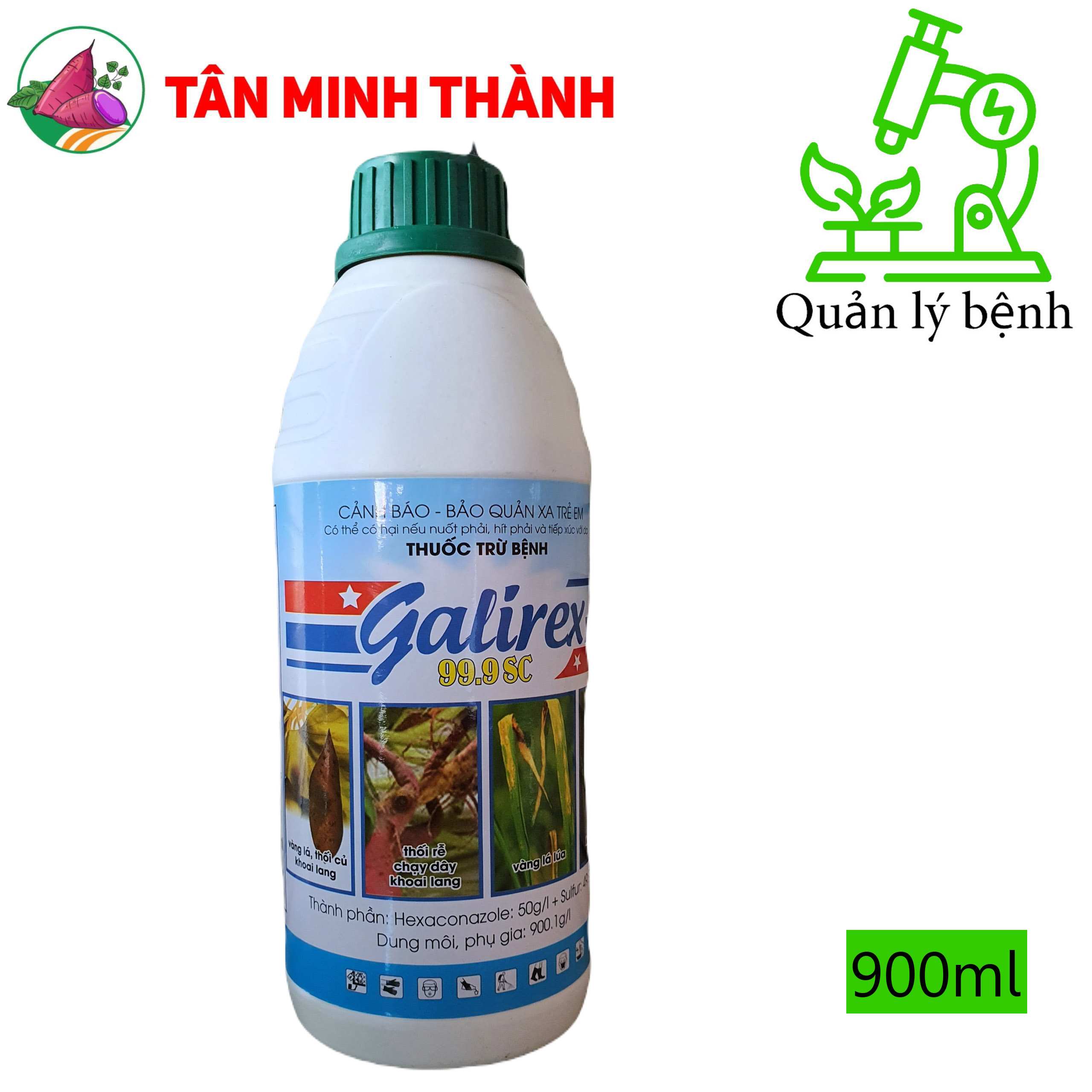Galirex 99.9SC - Thuốc đặc trị bệnh chạy dây, meo gốc, chết chạc, tim củ, thối củ khoai lang, vàng lá lúa