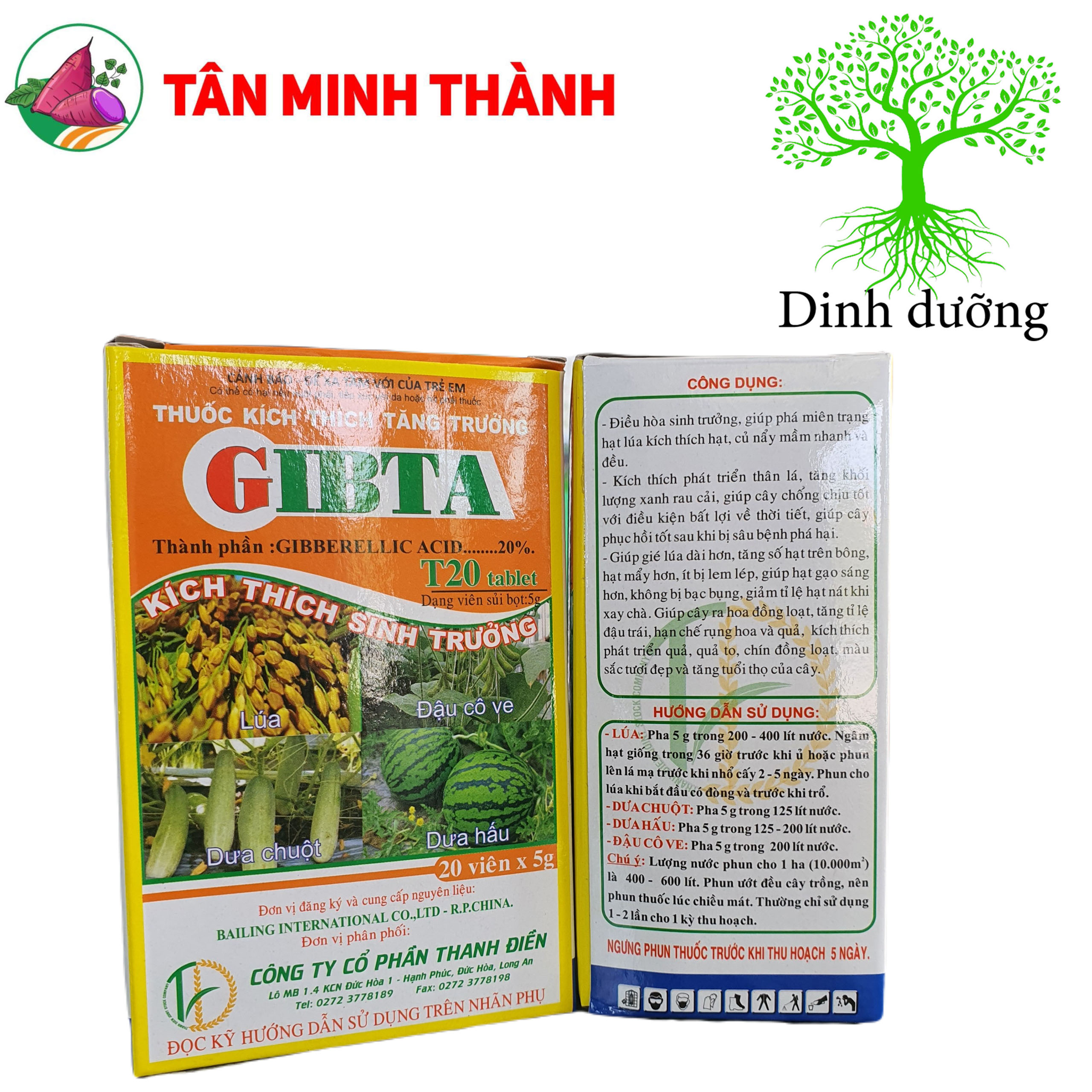 Ga3 Cao Cấp Gibta T20 - Thuốc kích thích sinh trưởng, to trái, vọt đọt