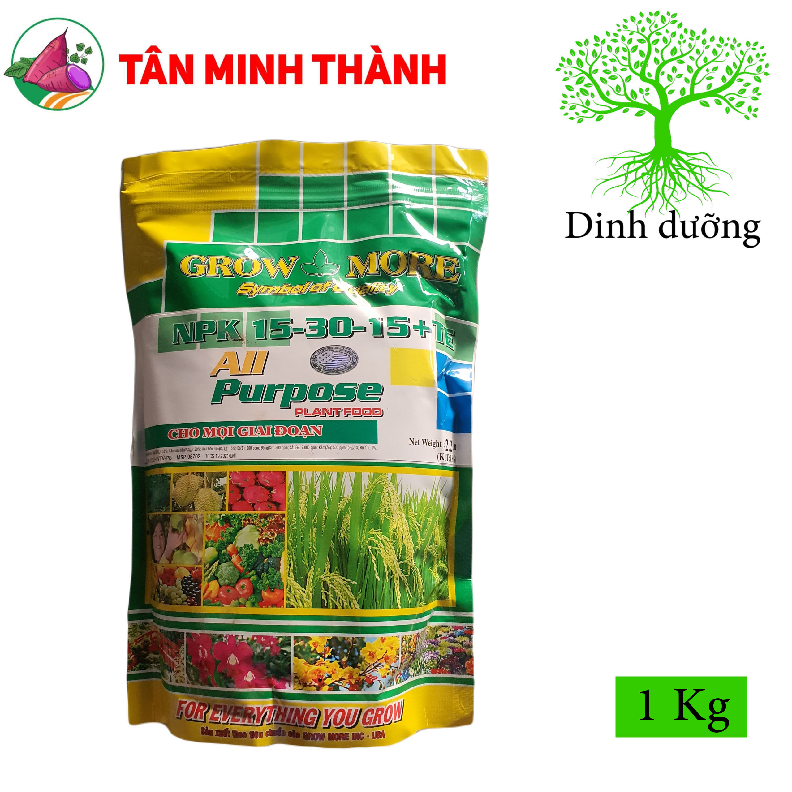 Grow More 15-30-15 - Giúp ra hoa, đậu trái, bung chồi, đẻ nhánh, to hạt, to trái, bóng da, nặng ký