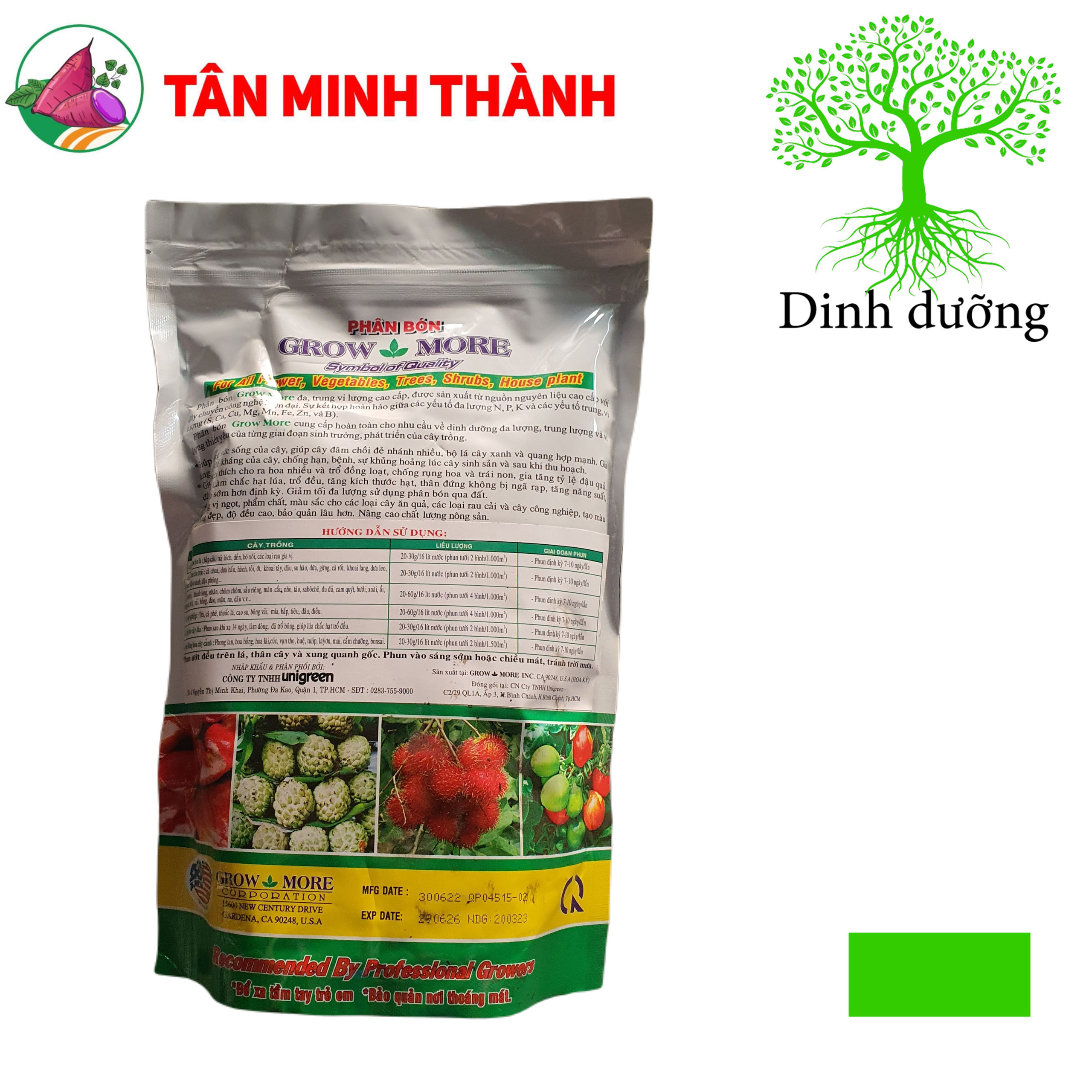 Grow More 15-30-15 - Giúp ra hoa, đậu trái, bung chồi, đẻ nhánh, to hạt, to trái, bóng da, nặng ký