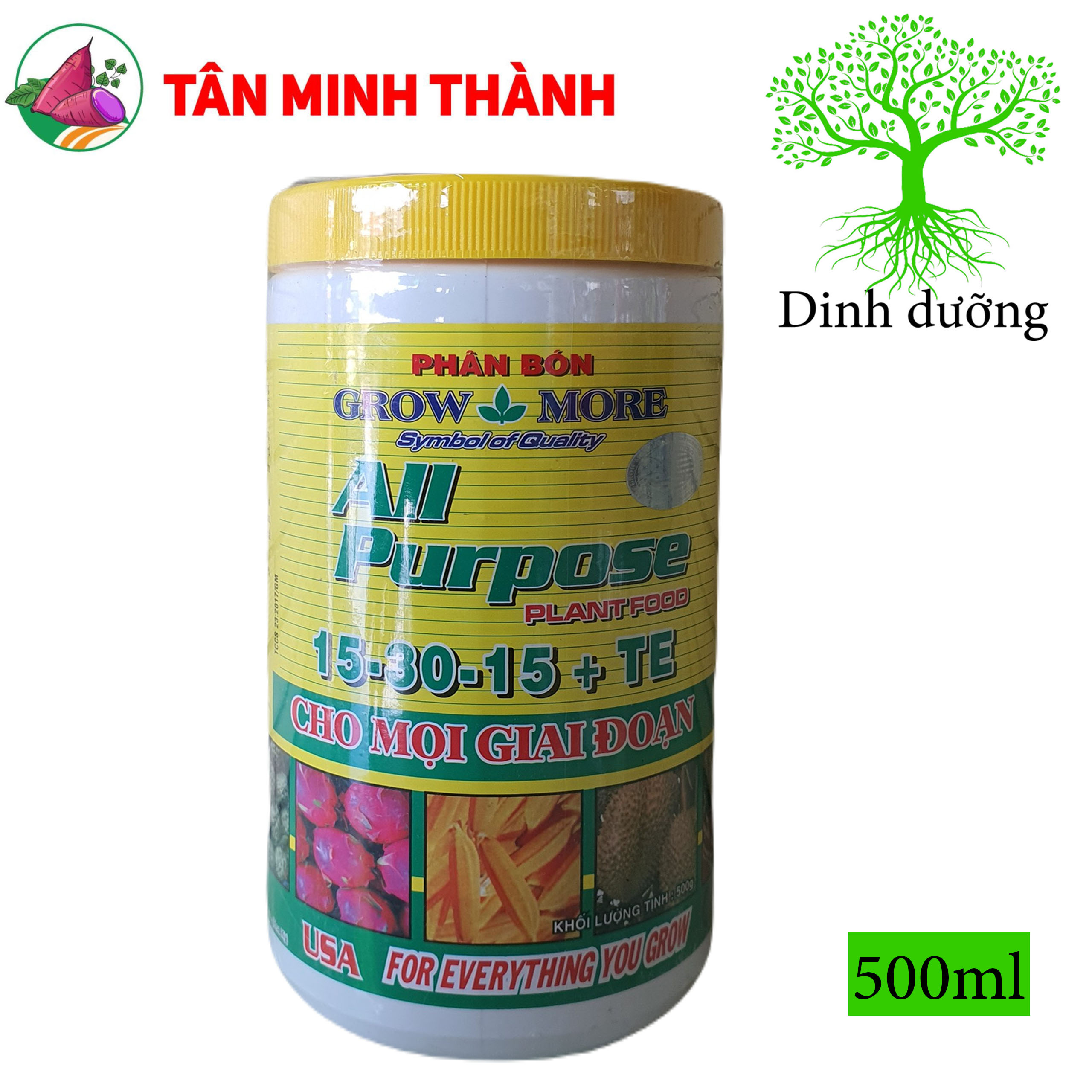 Grow More 15-30-15 - Giúp ra hoa, đậu trái, bung chồi, đẻ nhánh, to hạt, to trái, bóng da, nặng ký