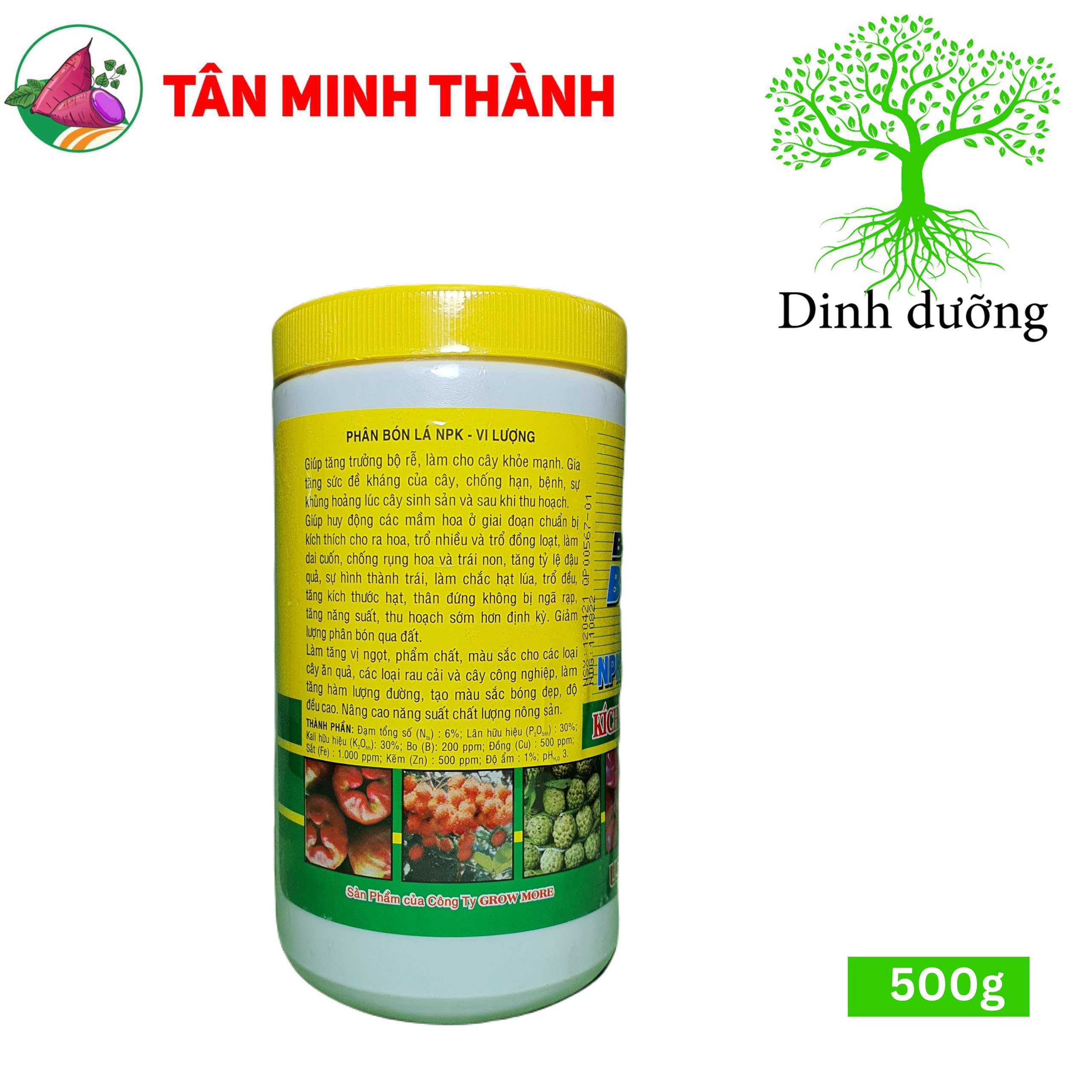 Grow More 6-30-30 - Giúp ra hoa, đậu trái, bung chồi, đẻ nhánh, to hạt, to trái, bóng da, nặng ký