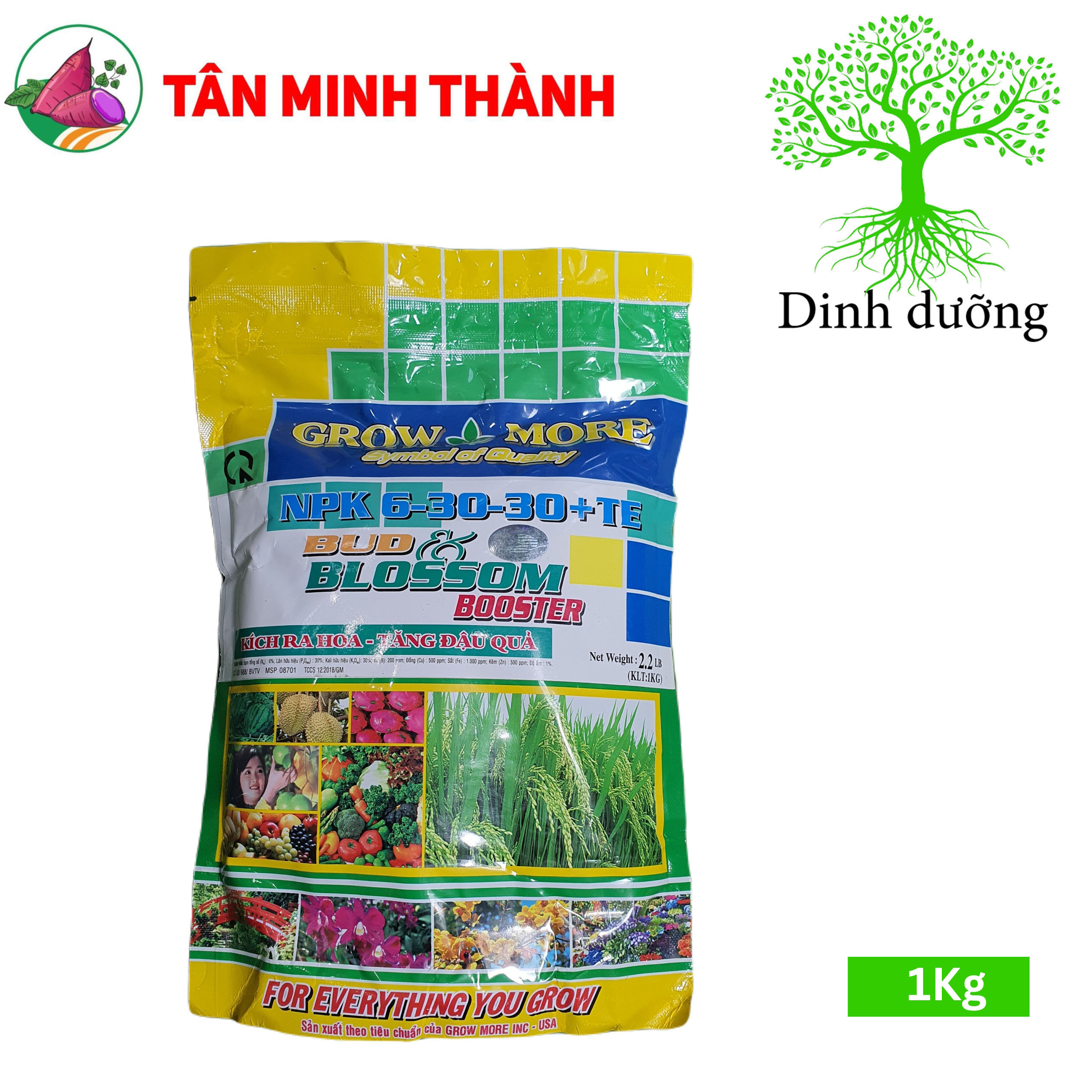 Grow More 6-30-30 - Giúp ra hoa, đậu trái, bung chồi, đẻ nhánh, to hạt, to trái, bóng da, nặng ký