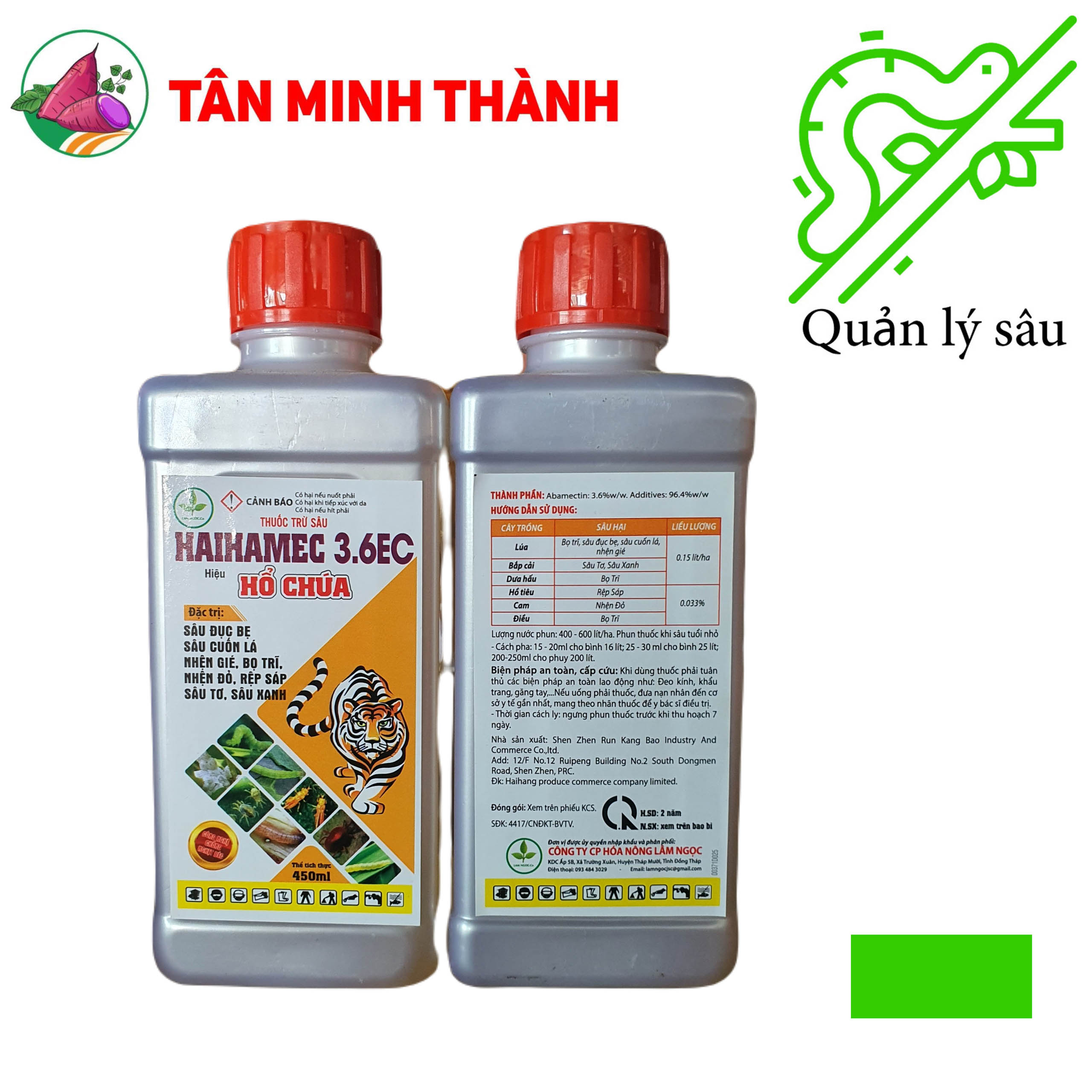 Haihamec 3.6EC Hổ Chúa Nước Trong - Thuốc trừ sâu sinh học đặc trị sâu đục bẹ, sâu cuốn lá, nhện gié, bọ trĩ, nhện đỏ, rệp sáp, sâu tơ, sâu xanh