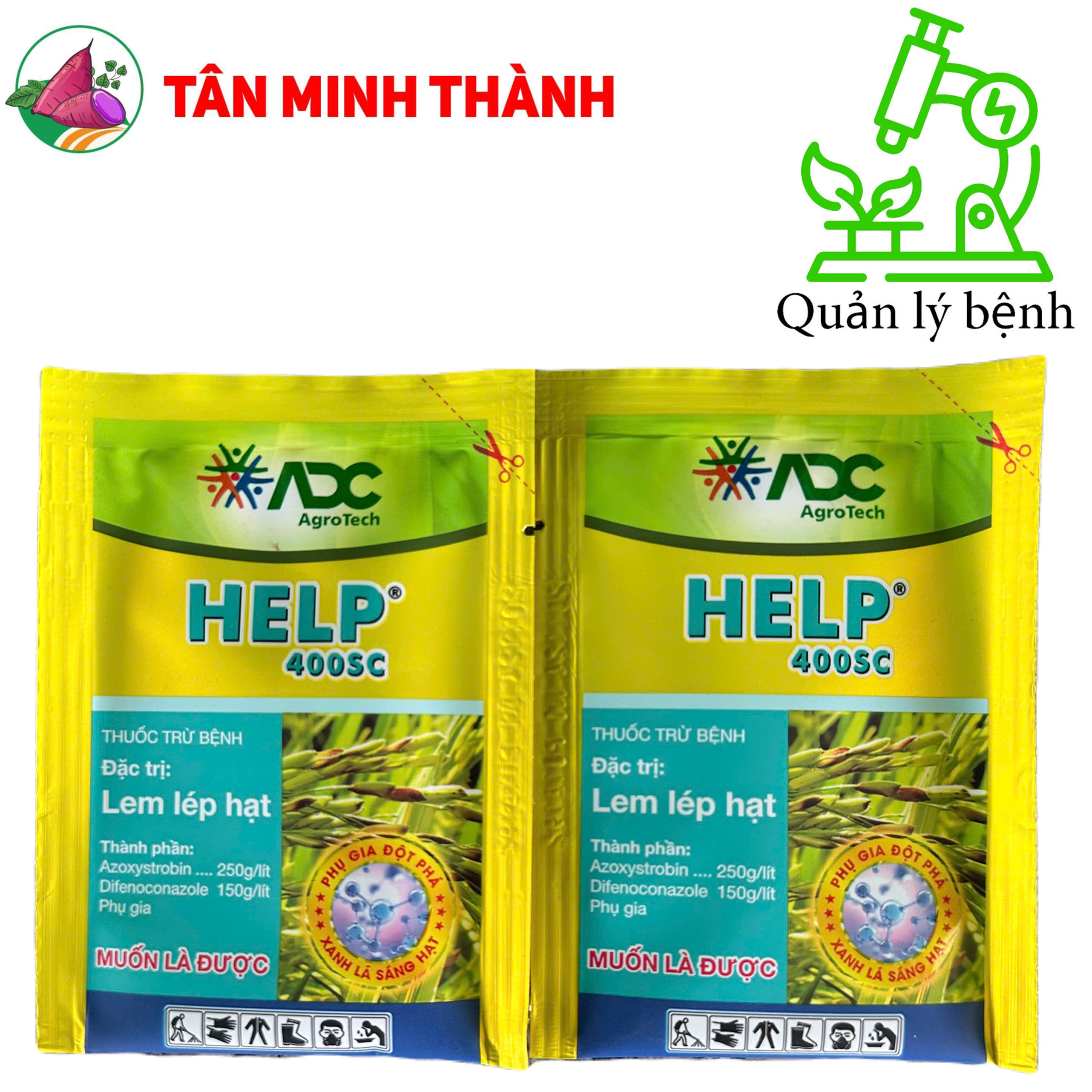 Help ADC 400SC - Thuốc đặc trị lem lép hạt, đạo ôn lá, đạo ôn cổ bông, khô vằn, thán thư