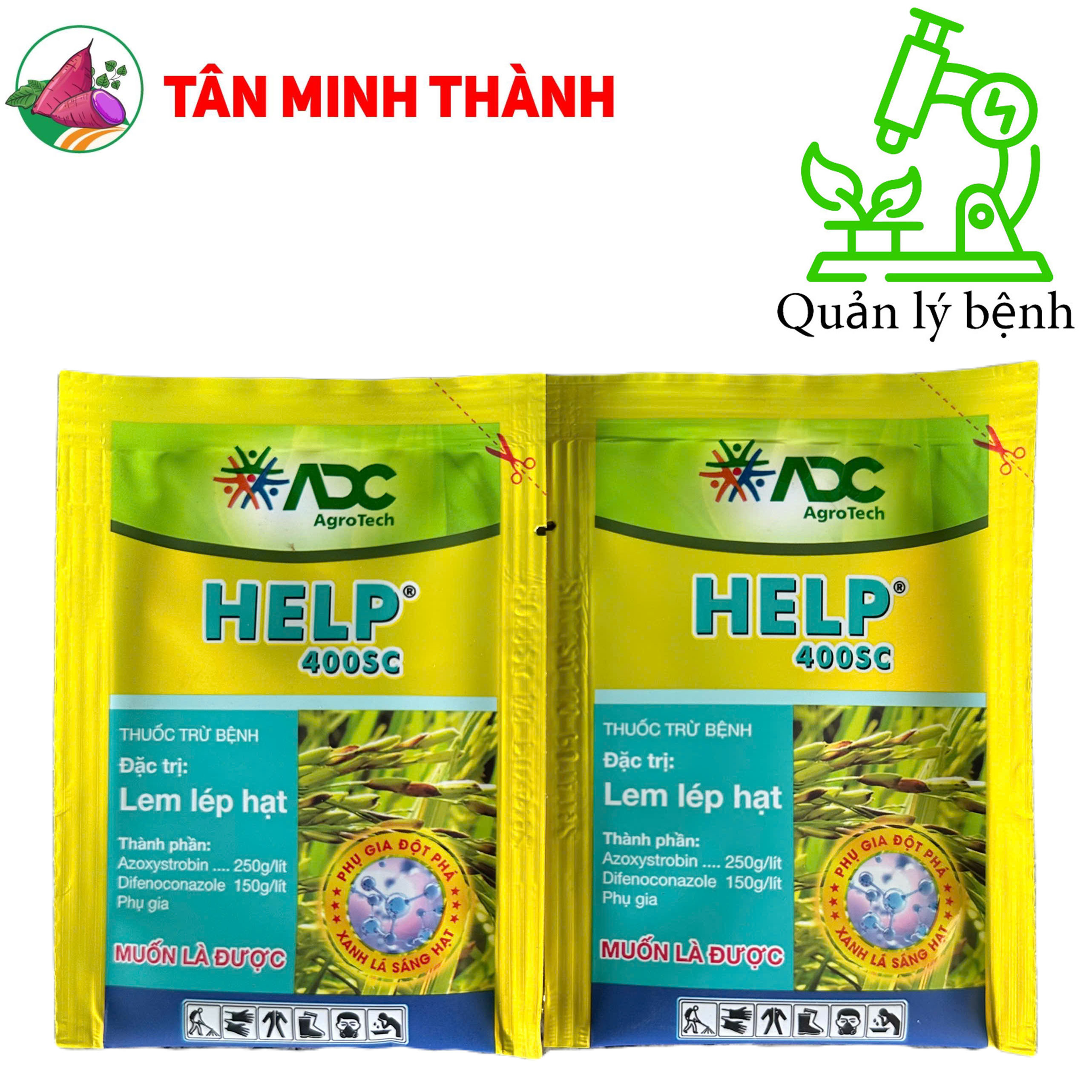 Help ADC 400SC - Thuốc đặc trị lem lép hạt, đạo ôn lá, đạo ôn cổ bông, khô vằn, thán thư