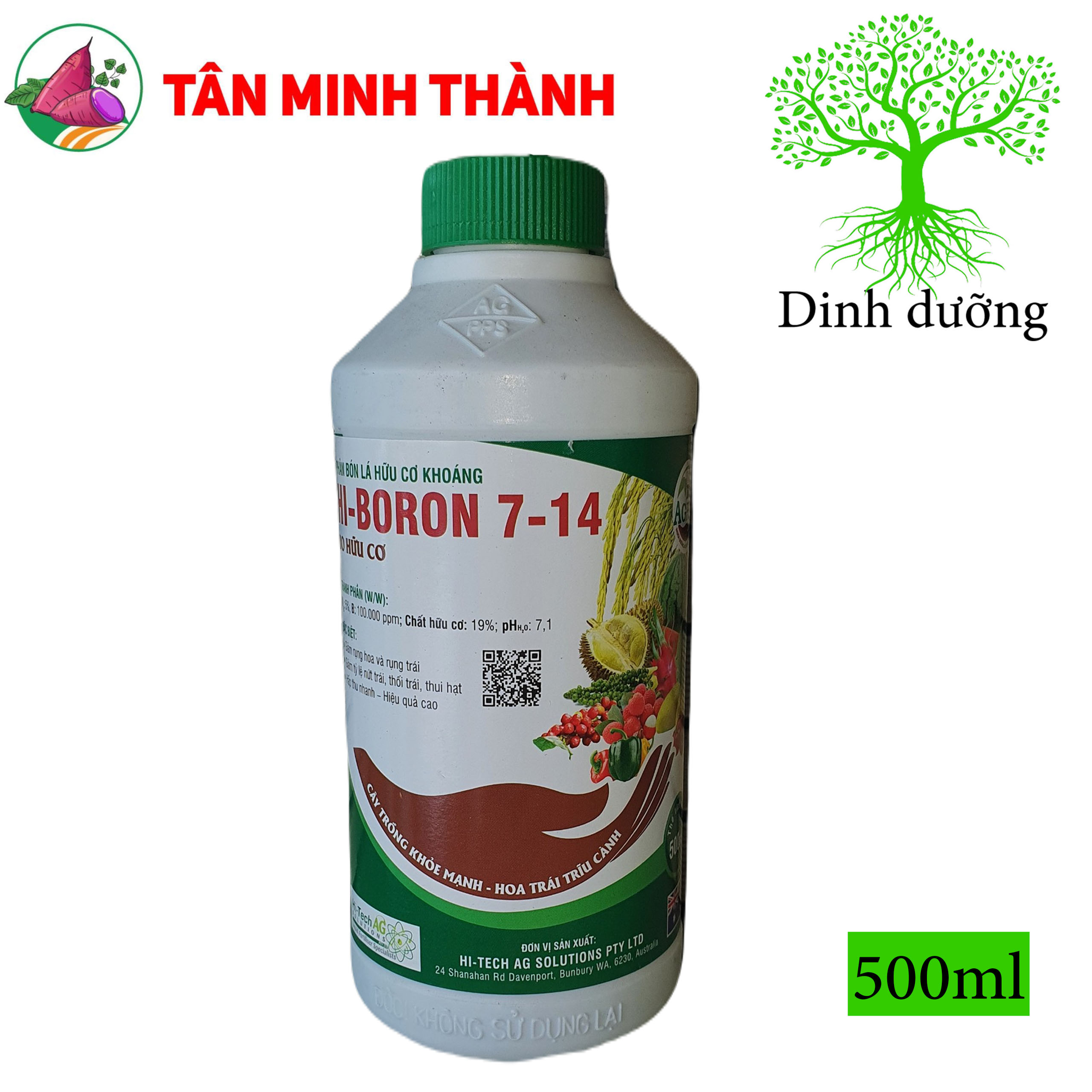 Hi Boron 7-14 - Phân Bo hữu cơ khoáng ra hoa, đậu trái, to trái, chống rụng hoa, rụng trái, ngừa nứt trái, thối trái