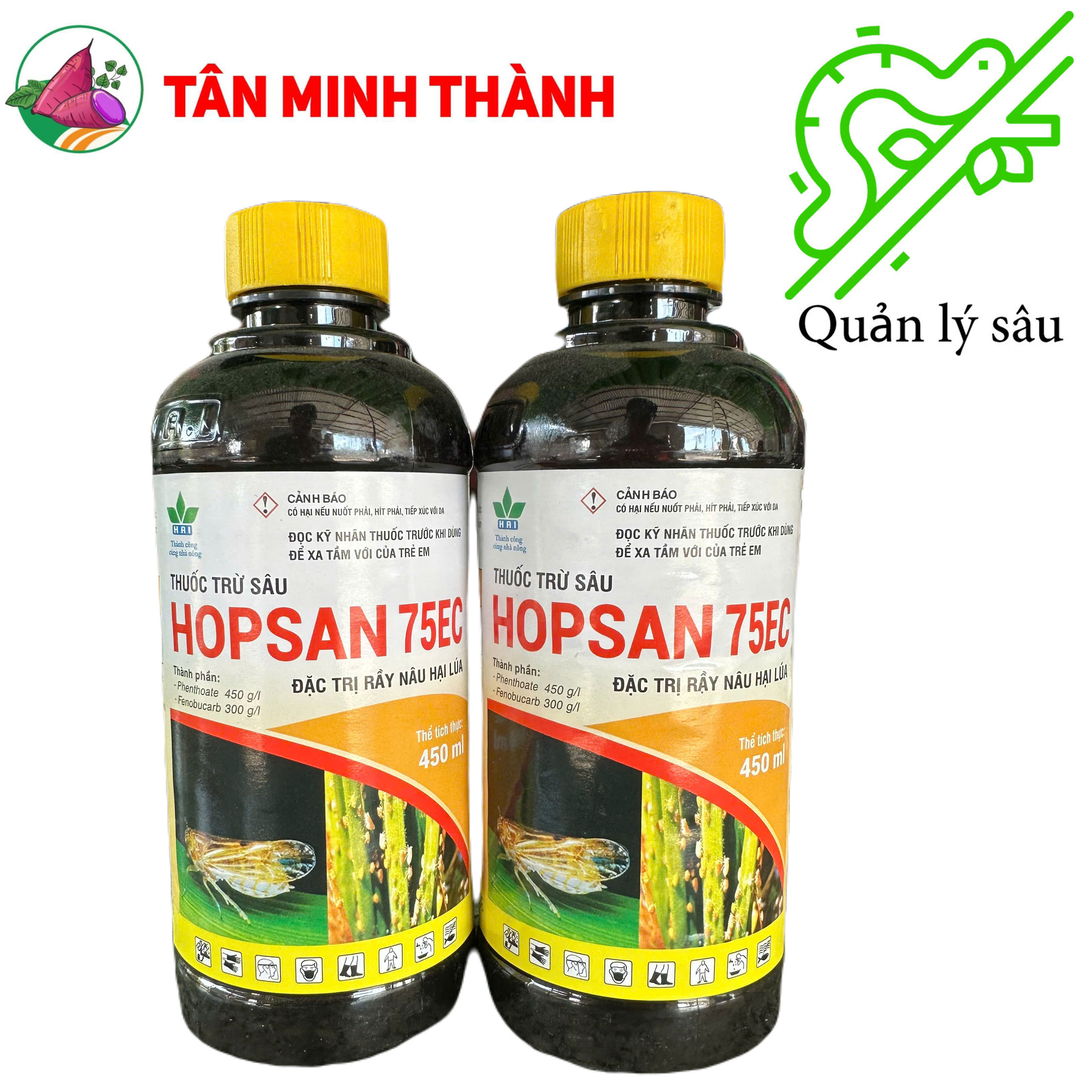 Hopsan 75EC - Thuốc đặc trị rầy nâu trên lúa, sùng khoai lang, đế trũi, bọ cánh cứng, có mùi hôi