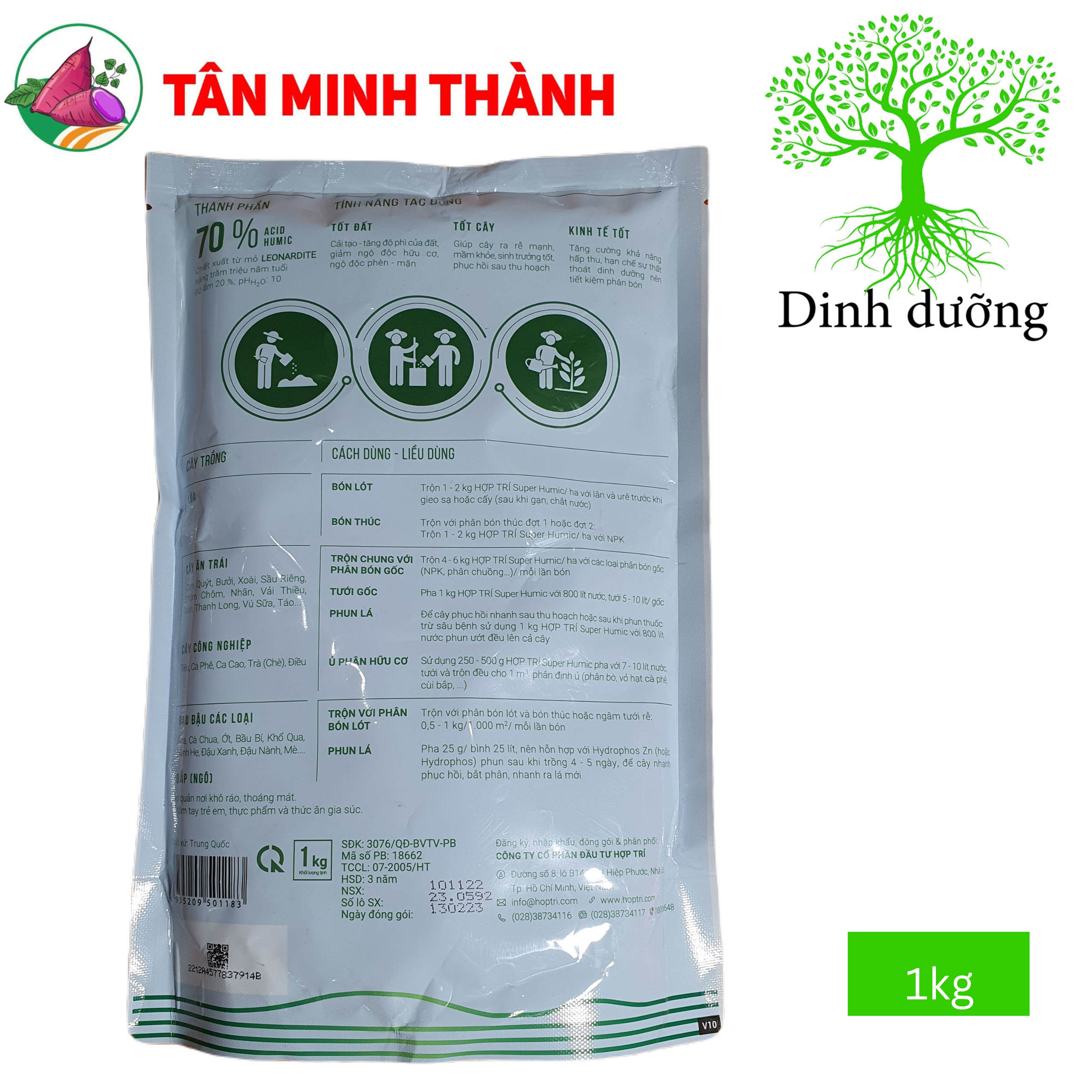 Humic Hợp Trí Super 3 tốt - Thuốc kích thích ra rễ, cải tạo đất, phân giải hữu cơ, hạ phèn, giảm mặn