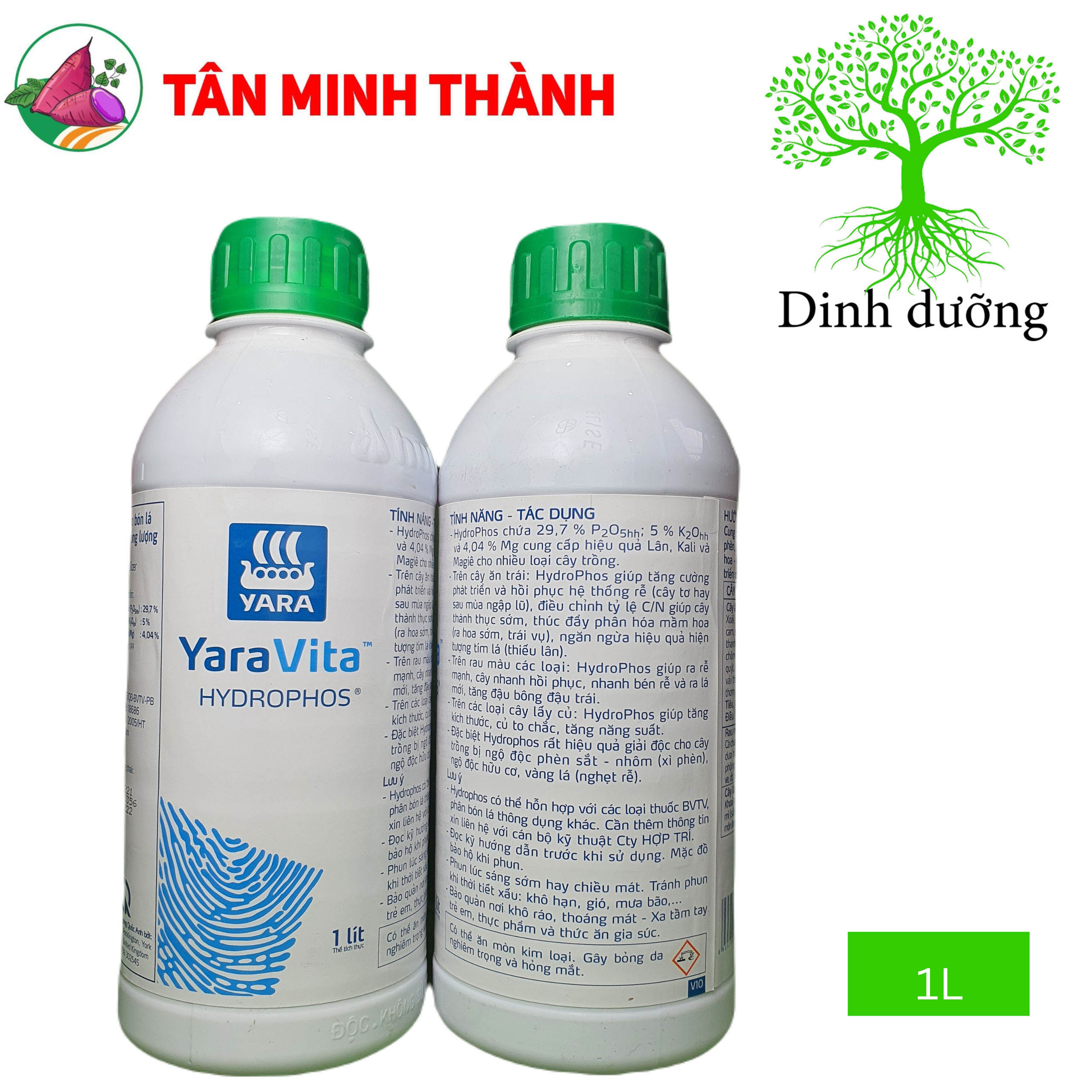 Hydrophos - Yara Vita - Kích thích ra rễ, phân hóa mầm hoa, to củ, hạ phèn, phân giải hữu cơ, ra hoa đồng loạt
