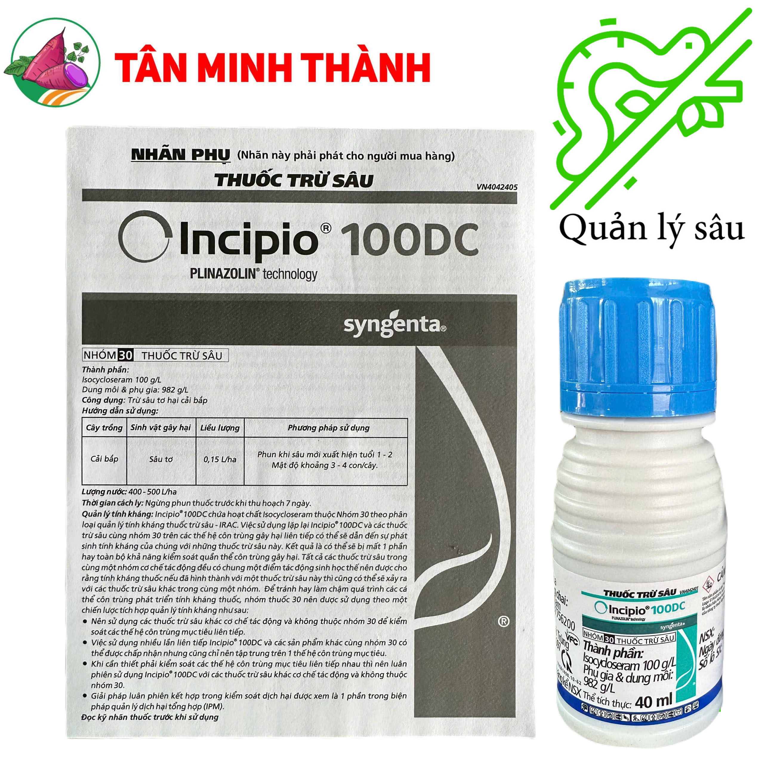 Incipio 100OD - Thuốc trừ sâu cuốn lá, sâu ống hành, sâu tơ