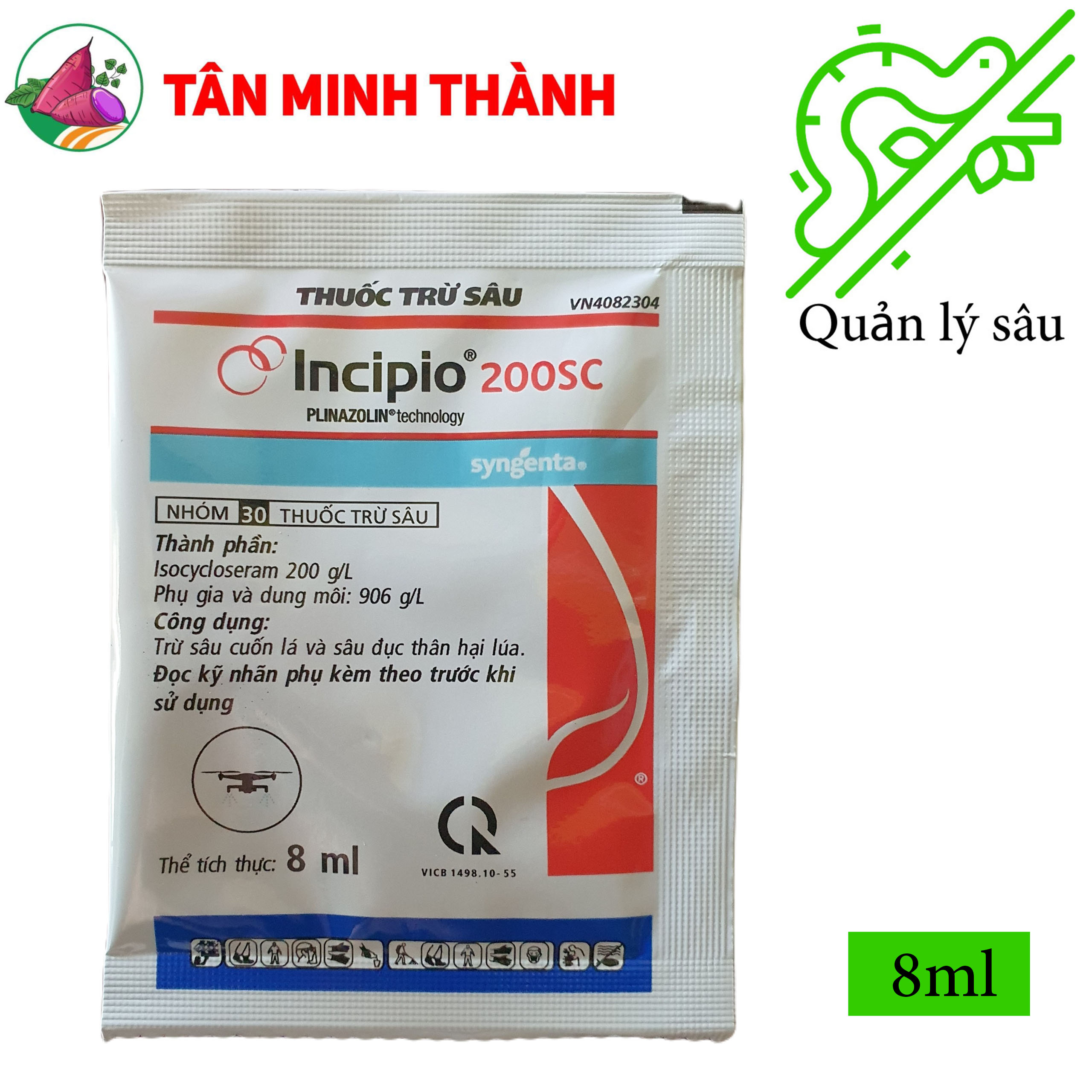 Incipio 200SC Syngenta - Thuốc trừ sâu cuốn lá, sâu đục thân, sâu xanh ống hành, sâu tơ, sâu ăn lá